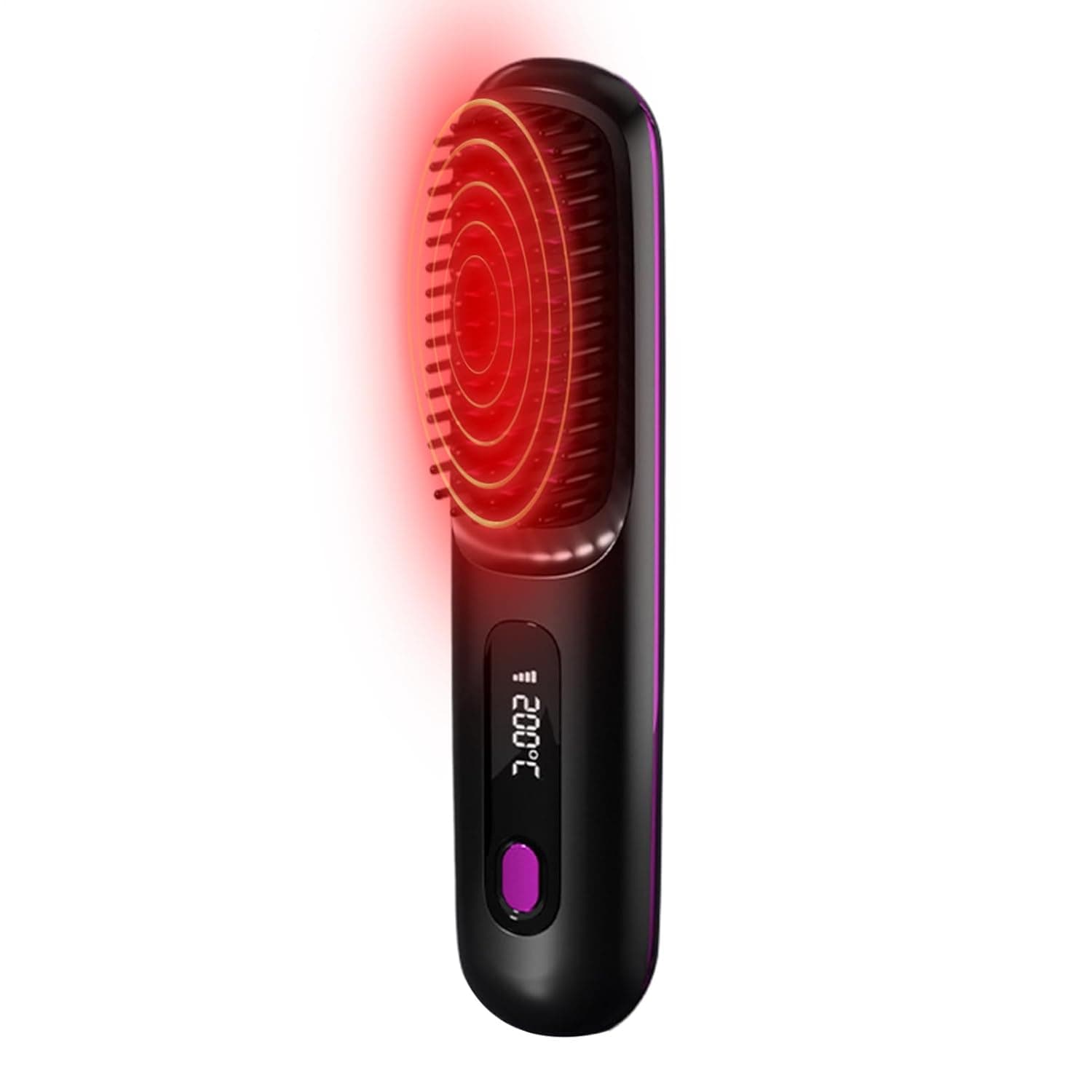 فرشاة ساخنة، مشط عرض رقمي 3 درجات حرارة - فرشاة فرد الشعر لتجعيد الشعر - للنساء طويل وقصير لتمويج الشعر في المنزل والمكتب والفندق والسفر والتخييم في الهواء الطلق