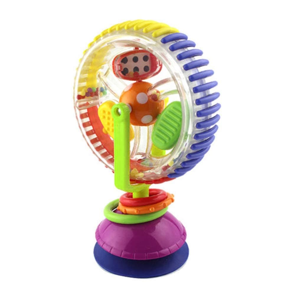 Suction Cup Wheel Baby Ferris Wheel Toy Developmental Suction Cup Toy Tray Toy Rattle Toys for Babies Toddlers Infants