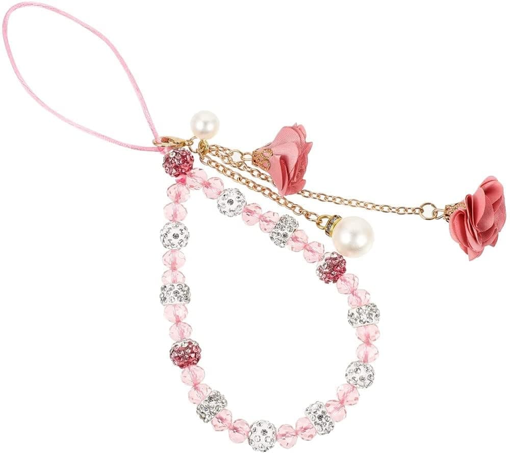 احزمة هاتف خلوية من اكس سبرينج، حبل موبايل بقلادة على شكل زهرة كريستالية انيقة، قبضة امنة غير قابلة للانزلاق للهواتف الذكية، حزام سلسلة مفاتيح انيق للنساء والفتيات، اكسسوار جوال عصري للاستخدام اليومي