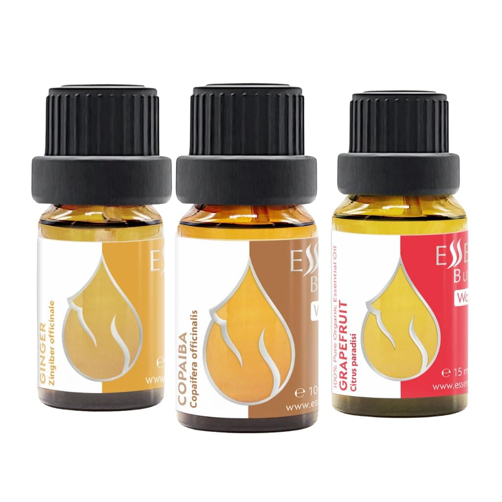 Set "Fresh Harmony" Organic Essential Oils |1 Fl Oz | Grapefruit (15ml) + Ginger (5ml) + Copaiba (10ml) | 100% Pure and Natural | Undiluted | Non-GMO | 3 pcs