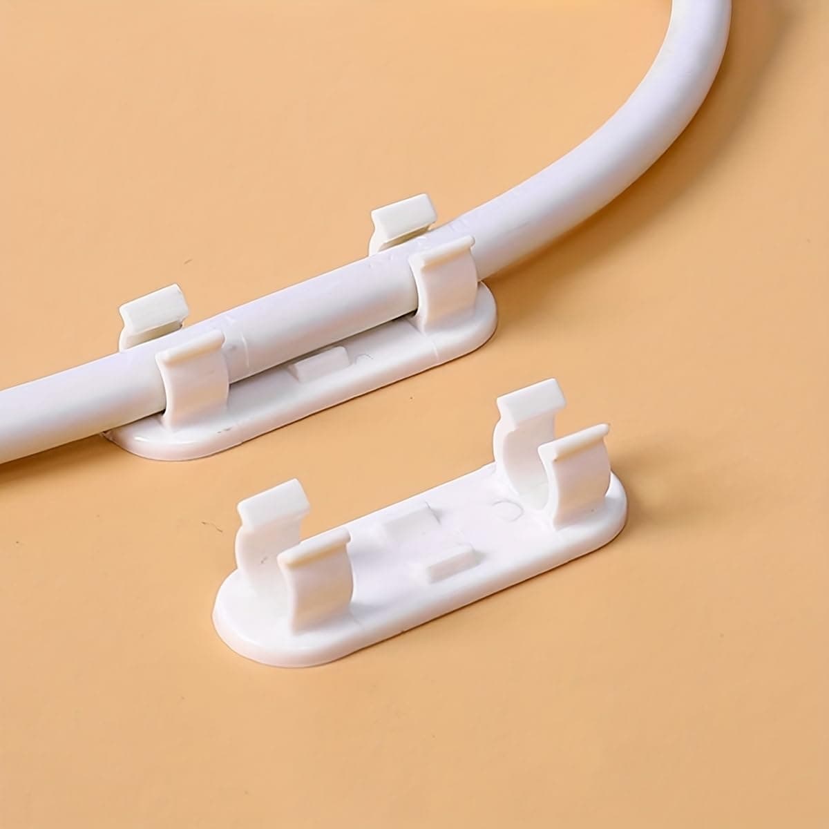 40pcs Adjustable Cable Clips,Sticky Wire Organizers for TV, PC & Ethernet Cords - Under Desk & Wall Cord Management, Durable Plastic Adhesive Mounting for Home Office Organization