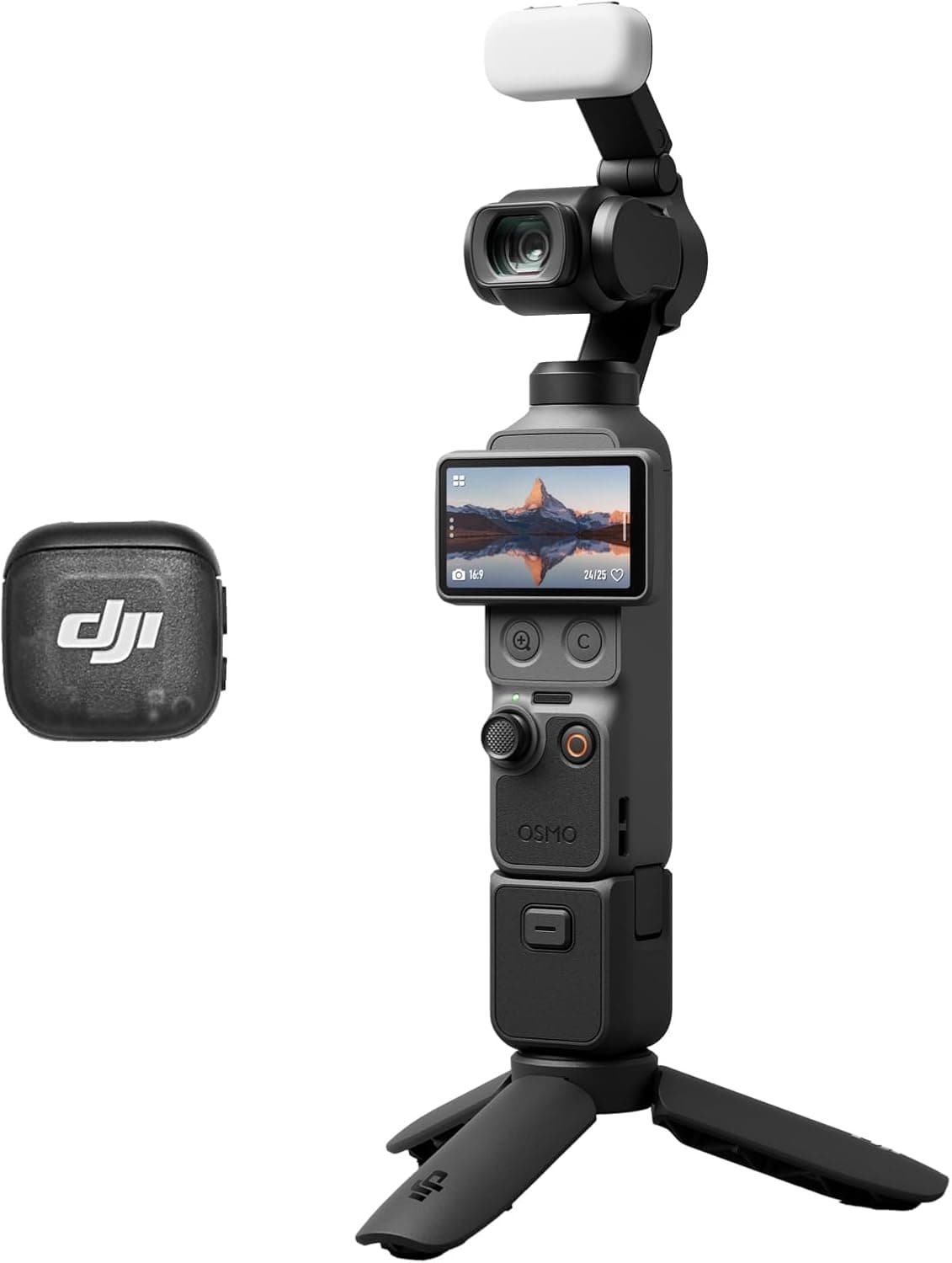 DJI Osmo Pocket 4 Creator Combo, Pocket Gimbal Vlog Camera, 1″ CMOS & 4K/240fps, 3-Axis, 2× Lossless Zoom, 107GB Built-in Storage, Mic 3 Transmitter, Osmo Mini Tripod, KSA Version, Official Warranty