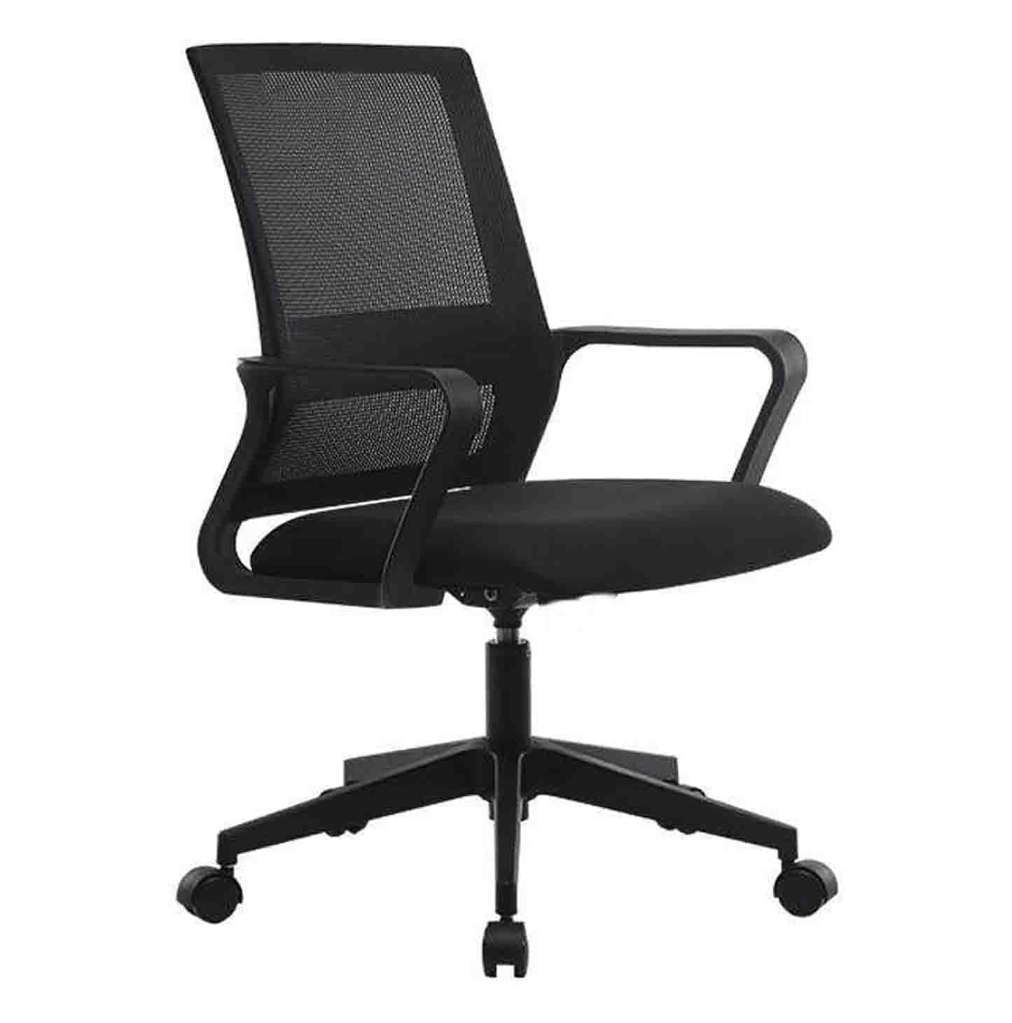 Sulfar Office Chair,Comfort Ergonomic Height Adjustable Desk Chair with Lumbar Support Backrest (Black)