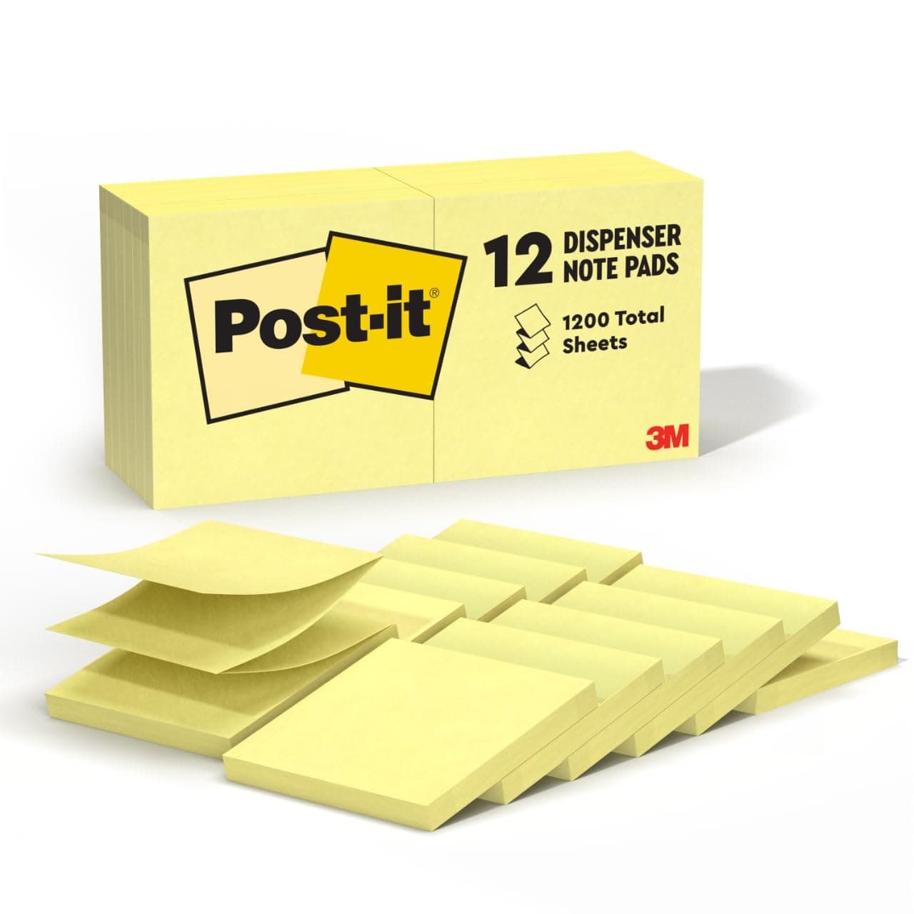 Post-it Pop-up Notes Canary Yellow R330. 3 x 3 in (76 mm x 76 mm), 90 sheets/pad | School Supplies, Office Products, Accordion Sticky Notes work with Pop-Up Note Dispenser