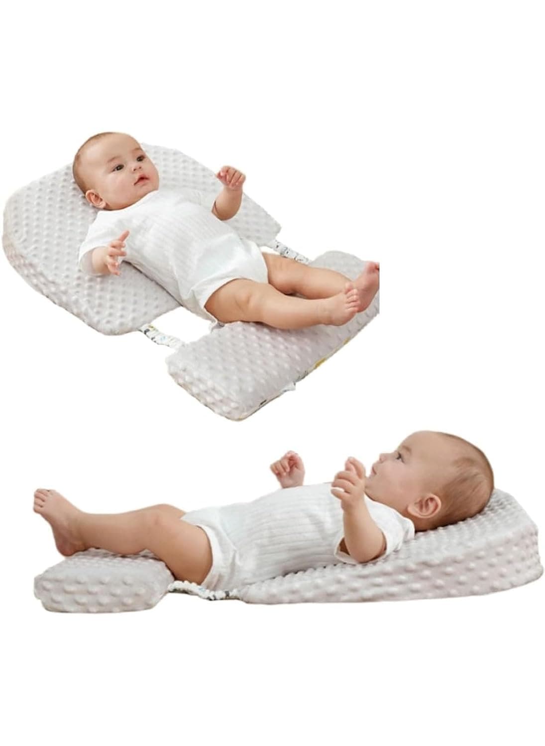 Baby Wedge Pillow, Milk Anti-spit Pillow for Feeding, Memory Pillow with Washable Cotton Cover, Feeding Pillow with Footrest,Anti Vomiting Pillow for Bedroom, Stroller, Crib