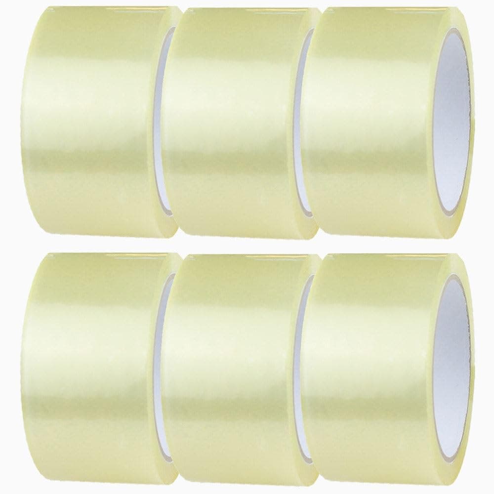 MOMENT Clear Packing Tape 2 Inch x 50 Yards, Heavy Duty Strong Adhesive Packaging Tape for Sealing Parcel Boxes, Moving Boxes Houses, Large Postal Bags, Office Supplies [6 Rolls]