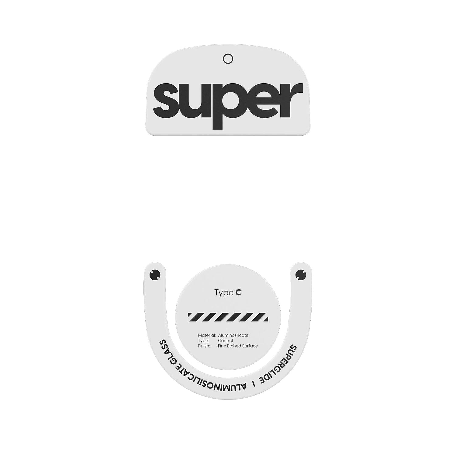 Superglide2 - New Controllable Speed Textured Surface Smoothest Mouse Feet/Skates Made with Ultra Strong Glass Smooth and Durable Sole for Logitech G Pro X Superlight2 [White] | Micro-Textured Control Surface, Smooth Glide, Precise Stopping Control, Durable Aluminosilicate Glass, Rounded Edges