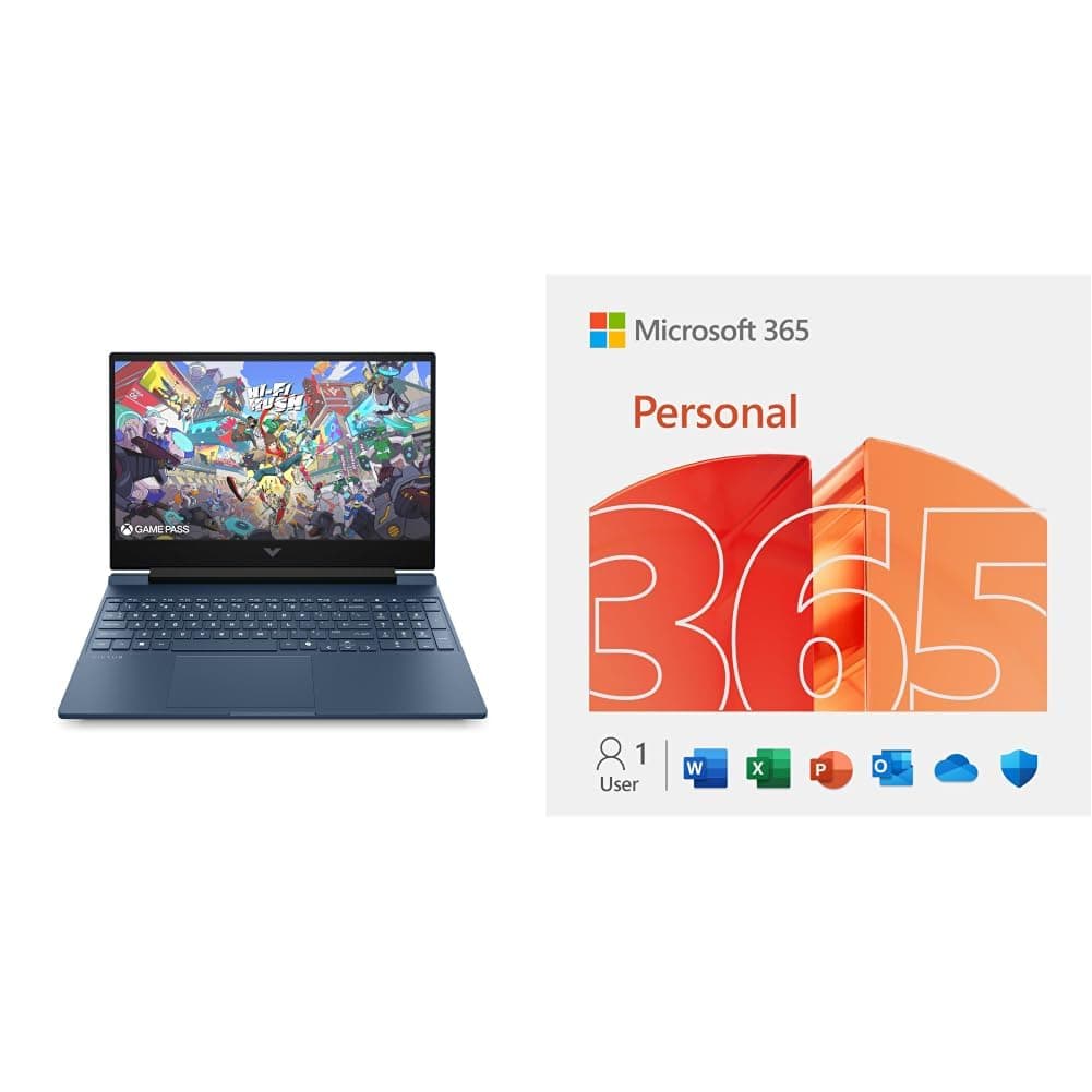 HP Victus Gaming Laptop, 15.6" FHD, Intel Core i5-13420H (13Th Gen), NVIDIA GeForce RTX 3050, 16GB RAM, 512GB SSD, Windows 11 Home, Performance blue with Microsoft 365 Personal [Digital Code]