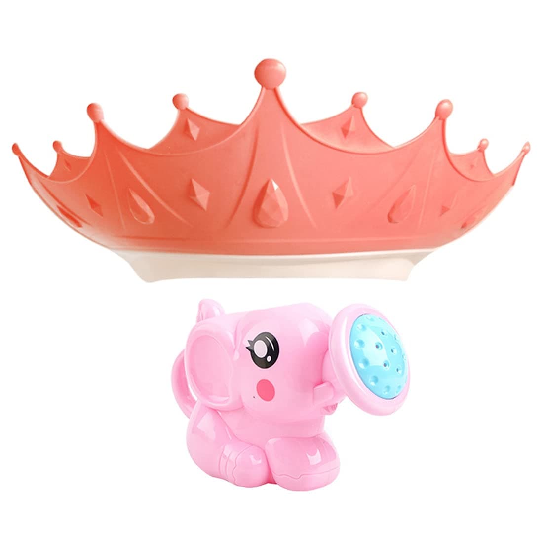 Star Babies - Adjustable Crown Kids Shower Cap With Kids Kettle Toys - Pack of 2 - Pink