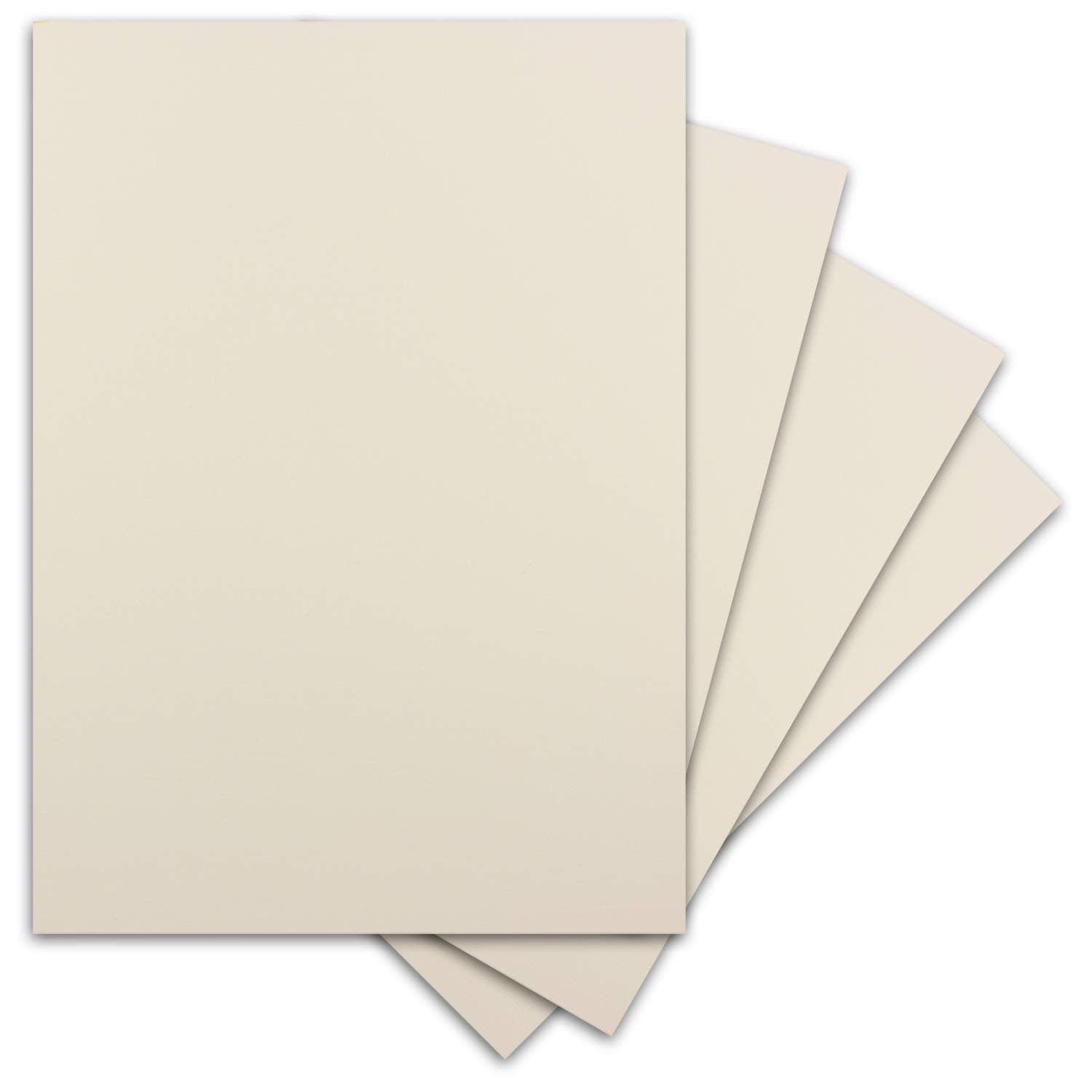 40 Sheets DIN A3 Coloured Card - 300 g/m² Craft Paper - 42 x 29.7 cm - Cream Vanilla Colour - Embossed Linen Structure - Coloured Drawing Paper for Crafts - Photo Card