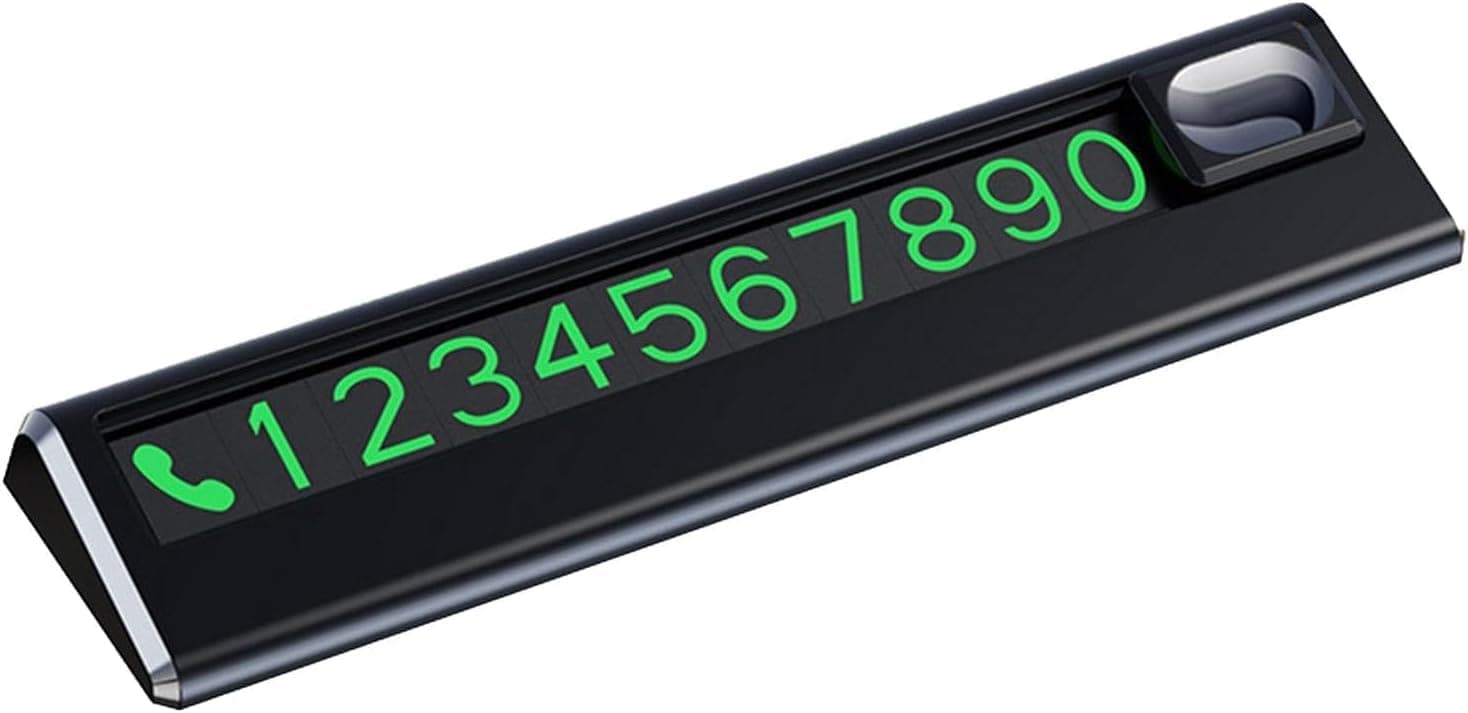 Tazweeq Temporary Car Parking Card, Visible Parking Phone Number Magnetic Sign, Easy-to-Read Car Phone Number Plate, Convenient Car Dashboard Telephone Number for Contact Display