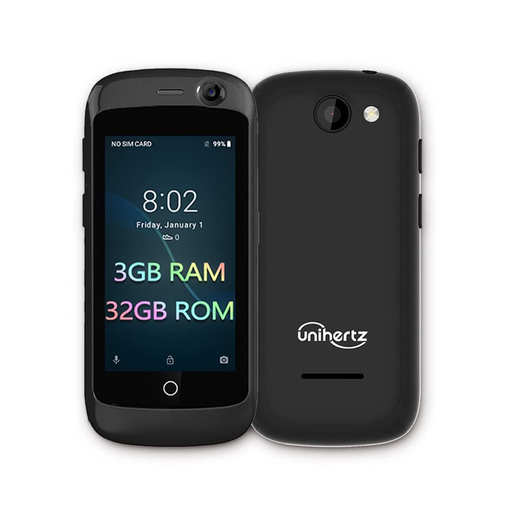 Unihertz Jelly Pro 3GB+32GB, The Smallest 4G Smartphone in The World, Android 8.1 Oreo Unlocked Smart Phone, Black