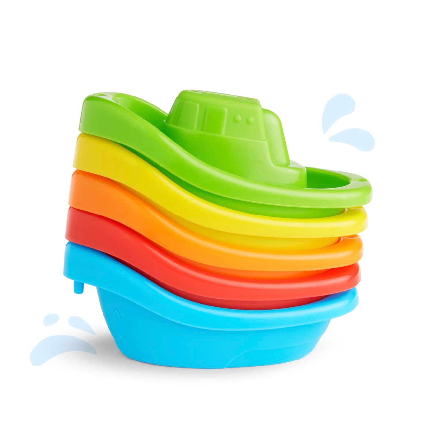 Munchkin 5-Pack - Fleet of Colorful Bath Boats – Fun & Educational Bath Toy Set