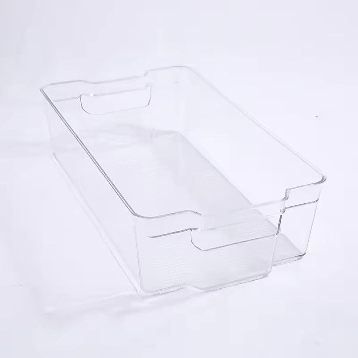 منظم ثلاجة من الاكريليك، صناديق تنظيم للثلاجات قابلة للتكديس مع اغطية، حاويات تخزين فواكه خالية من مادة البيسفينول ايه لمنظمي الثلاجة والتخزين الشفاف للاطعمة والمشروبات والخضروات ذا الجوده العالي-شفاف