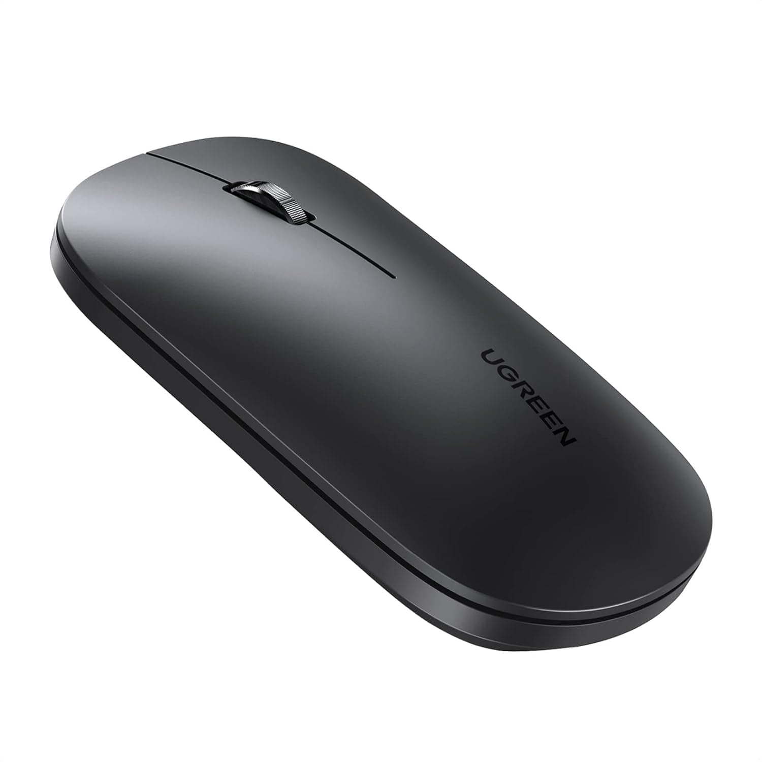 UGREEN Wireless Mouse Bluetooth 5.0 & USB Mouse 2.4G Dual Mode Silent Noiseless Slim Laptop Mouse 4 Adjustable up to 4000DPI Compatible With Mackbook HP Acer Lenovo Thinkpad Dell Tablet-Black