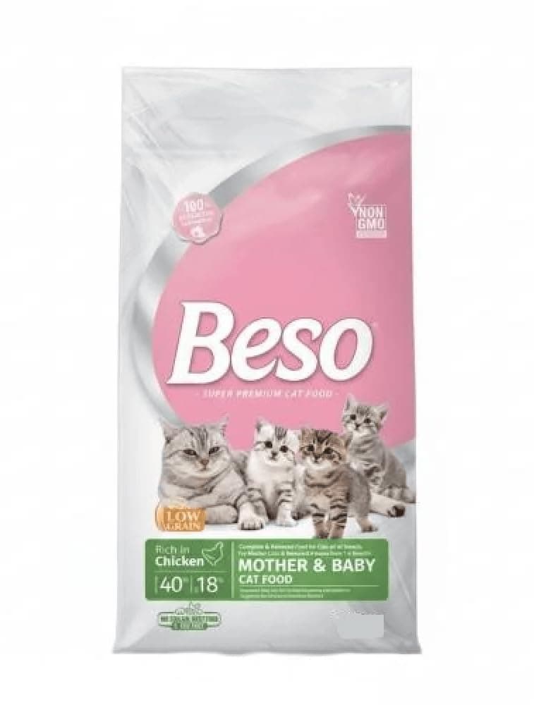 Beso Mother and Baby Cat Dry Food with Chicken- 10 Kg