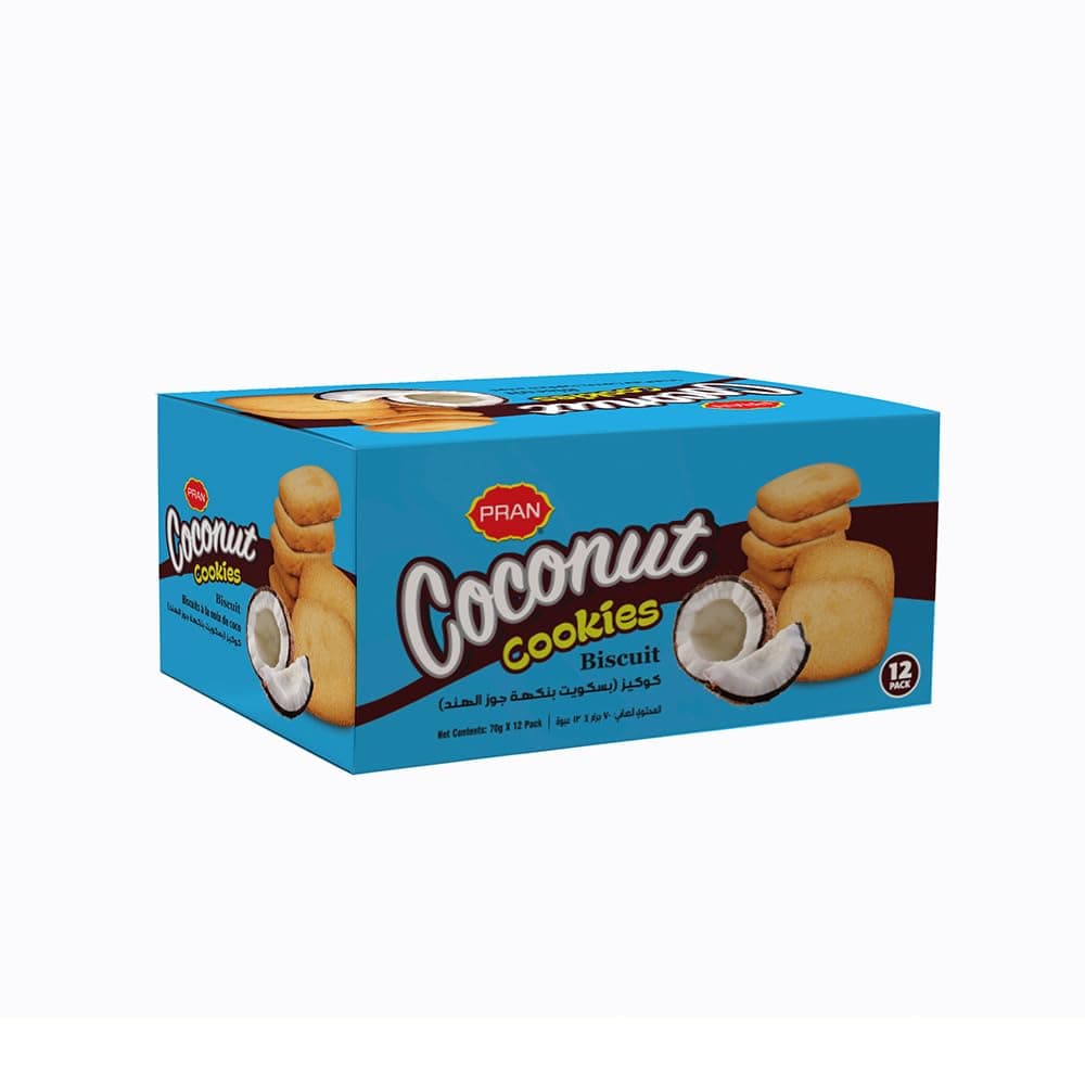 PRAN Coconut Cookies 70 g, 12 Pack