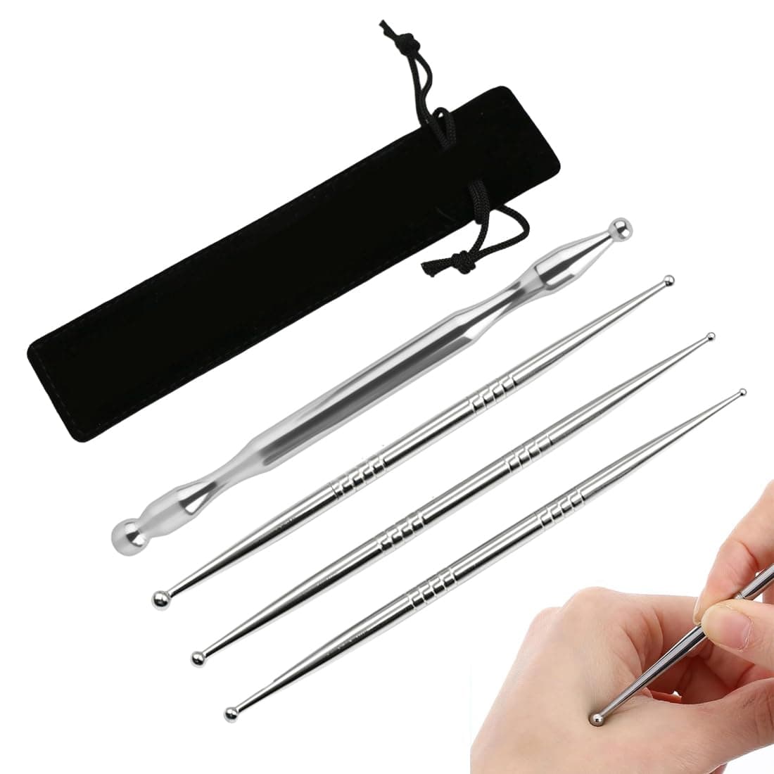 4 Pieces Acupressure Pen Acupuncture Pen Acupressure Pen Ear Acupuncture Point Probe Massage Tool for Muscle Relaxation Acupressure and Acupuncture
