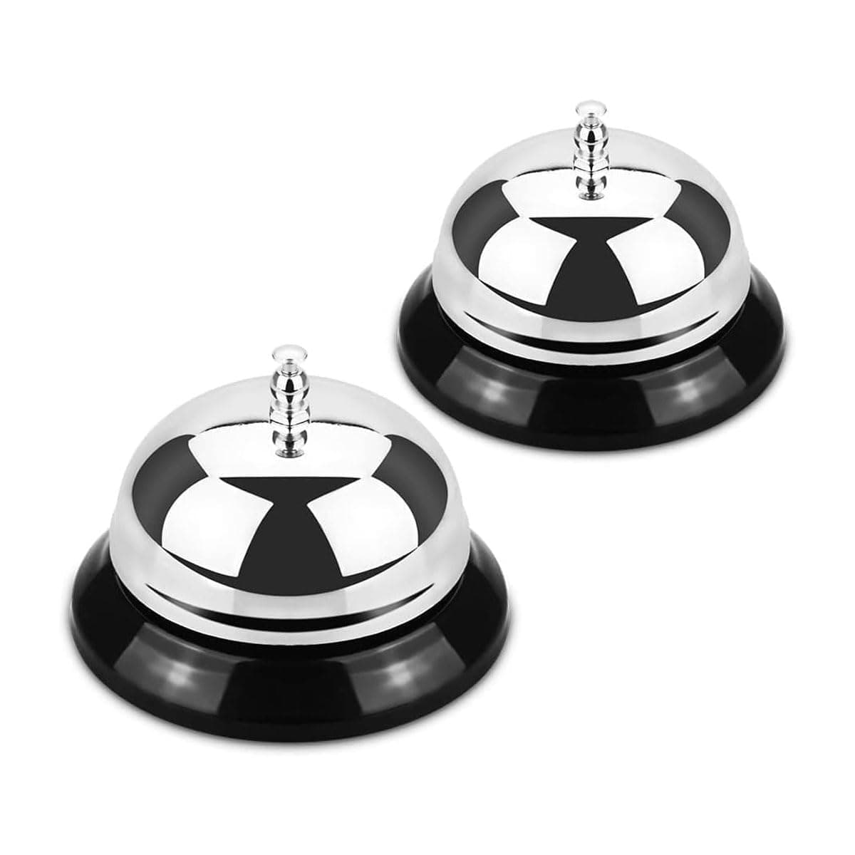 Joyzzz Reception Call Bell, 2 Pack 3.38 Inch Big Call Bells, Stainless Steel Call Bell, Restaurant Service Bell, All Metal Construction Desk Bell Service Bell for Hotels, Schools and Reception Areas