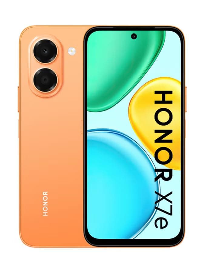 HONOR X7e Smartphone, Silicon-Carbon Battery, 45W HONOR SuperCharge, 120Hz Display, 50MP AI Camera, IP64 Water & Dust Resistance, 6GB RAM+ 256GB Storage, Dual SIM, Sunrise Orange