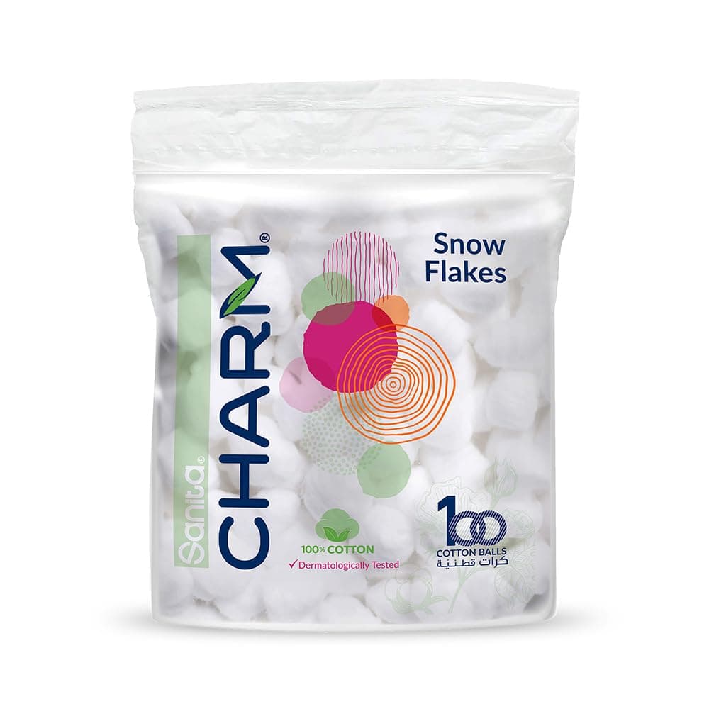 Sanita Charm 100% Cotton Balls, 100 Balls