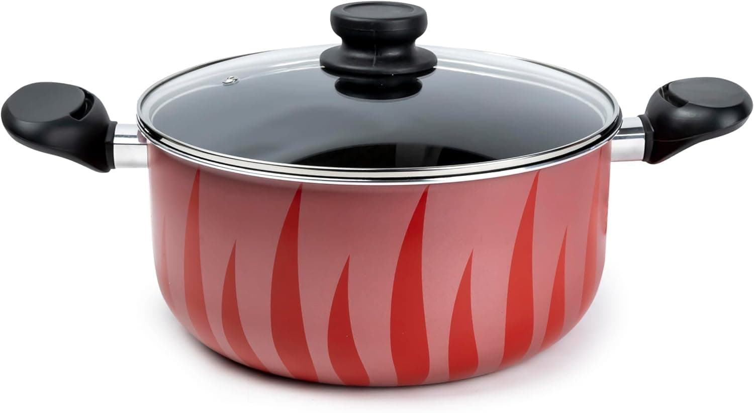 Flame Design Non-Stick Casserole with Lid and, Stew Pot Suitable for Gas, Electric, Induction, and Ceramic Stove Dutch Oven - 22cm