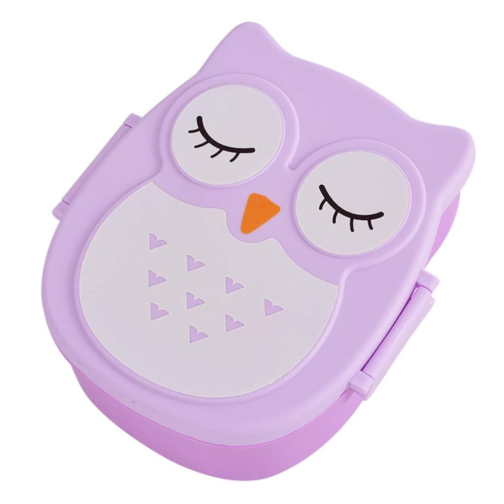 Gonetre Cute Owl Student Lunch Box, Lunch Box Large Capacity Box For Microwave Heating And Cooling, Two Grids For Rice And Plates, To Its Plastics