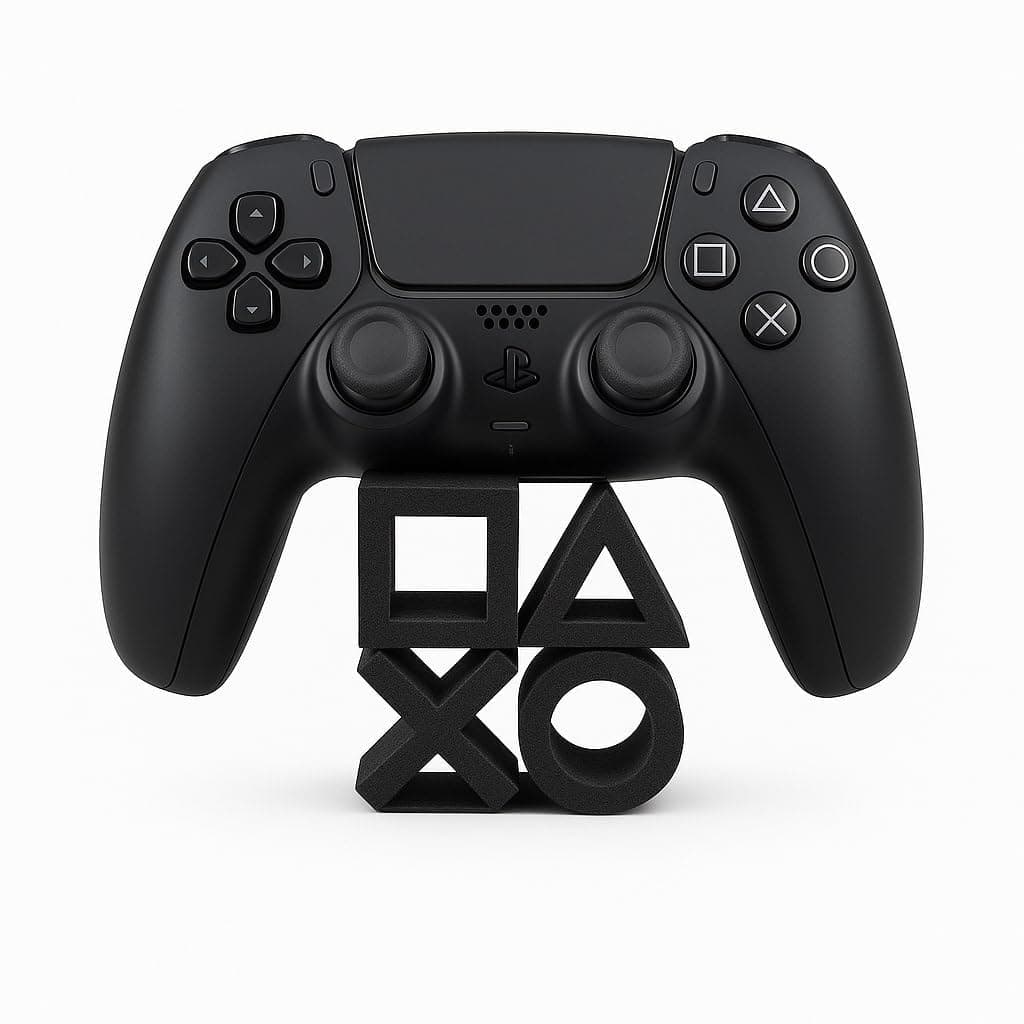 حامل متوافق مع وحدة تحكم بلايستيشن 5، تصميم مستوحى من شعار بلايستيشن، لون أسود