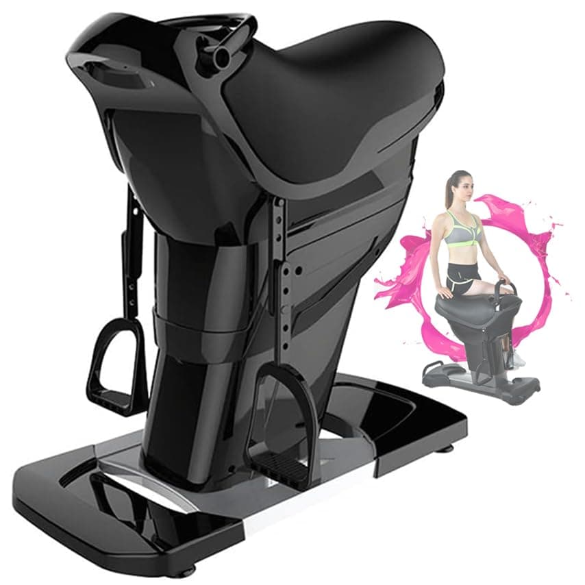 Indoor Horse Riding Machine, Riding Exercise Trainer, Indoor 3D Simulation Horse Riding Fitness Machine, 20 Speeds, One-touch LCD Display, Aerobic Fitness Equipment for Waist, Legs, Hips black
