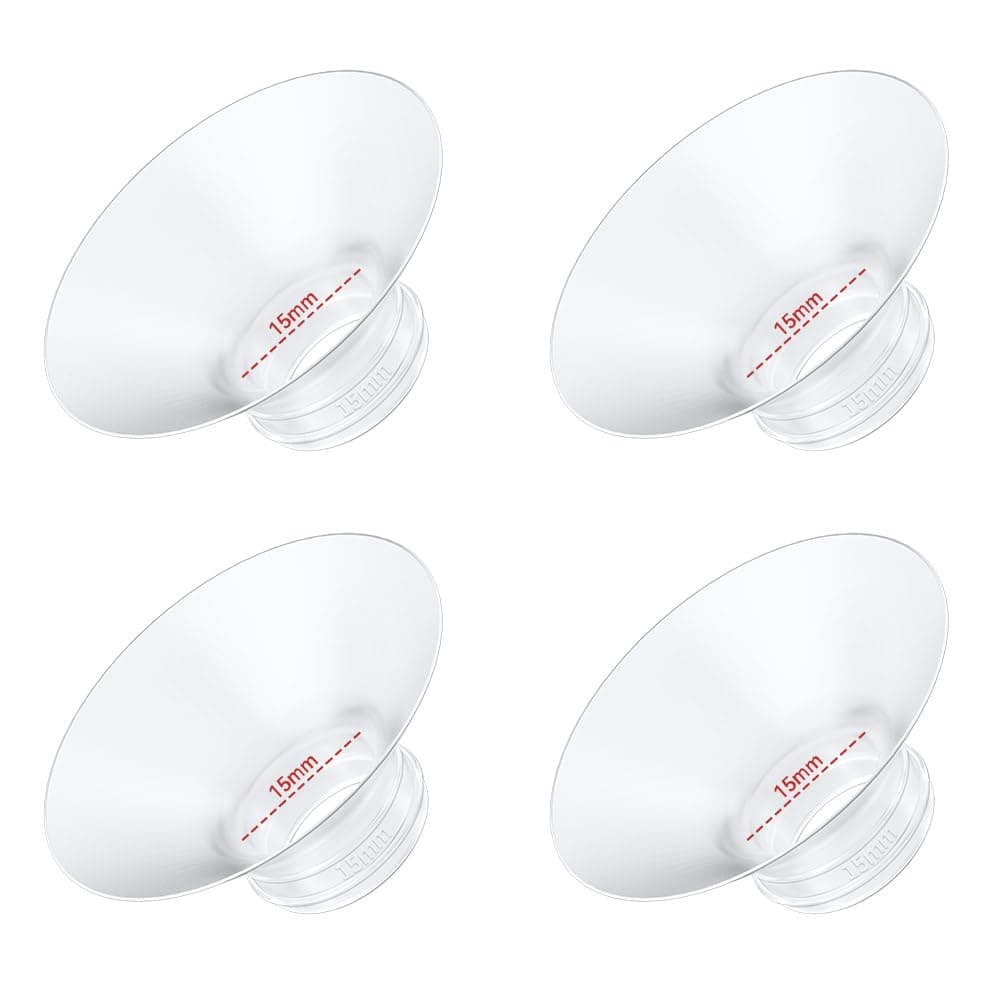 4PC Flange Insert 15mm Compatible with Momcozy M5/M6/M9/S12 Pro/V1 Pro/V1 Pro Breast Pump, Fit for Eufy/Elvie/Medela/Spectra/Lansinoh/NCVI/Lansinoh/TSRETE with 24mm Flange/Shield Breast Pump