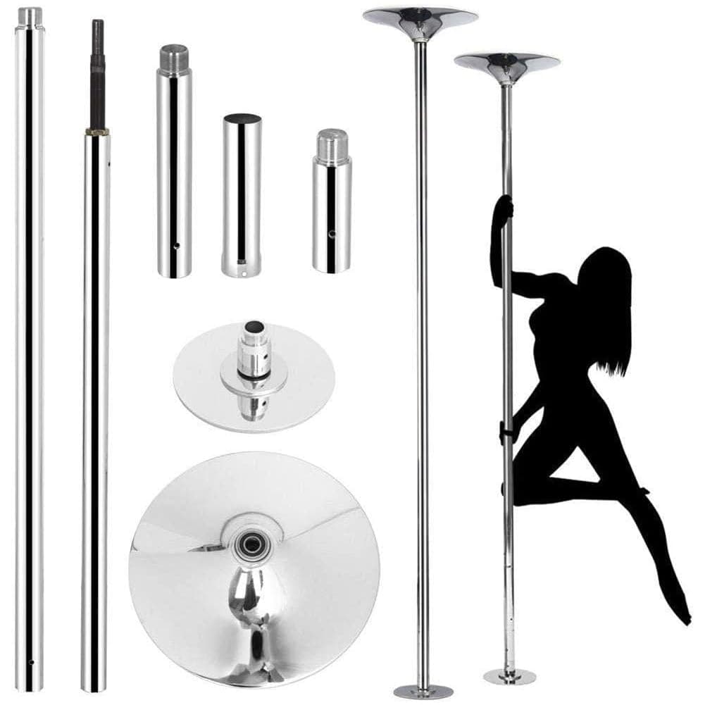 Professional Dance Pole Fitness Pole Portable Removable Pole Spinning Dancing Pole Adjustable and Static Steel Pipe Great for Training Exercise Home Club Gym