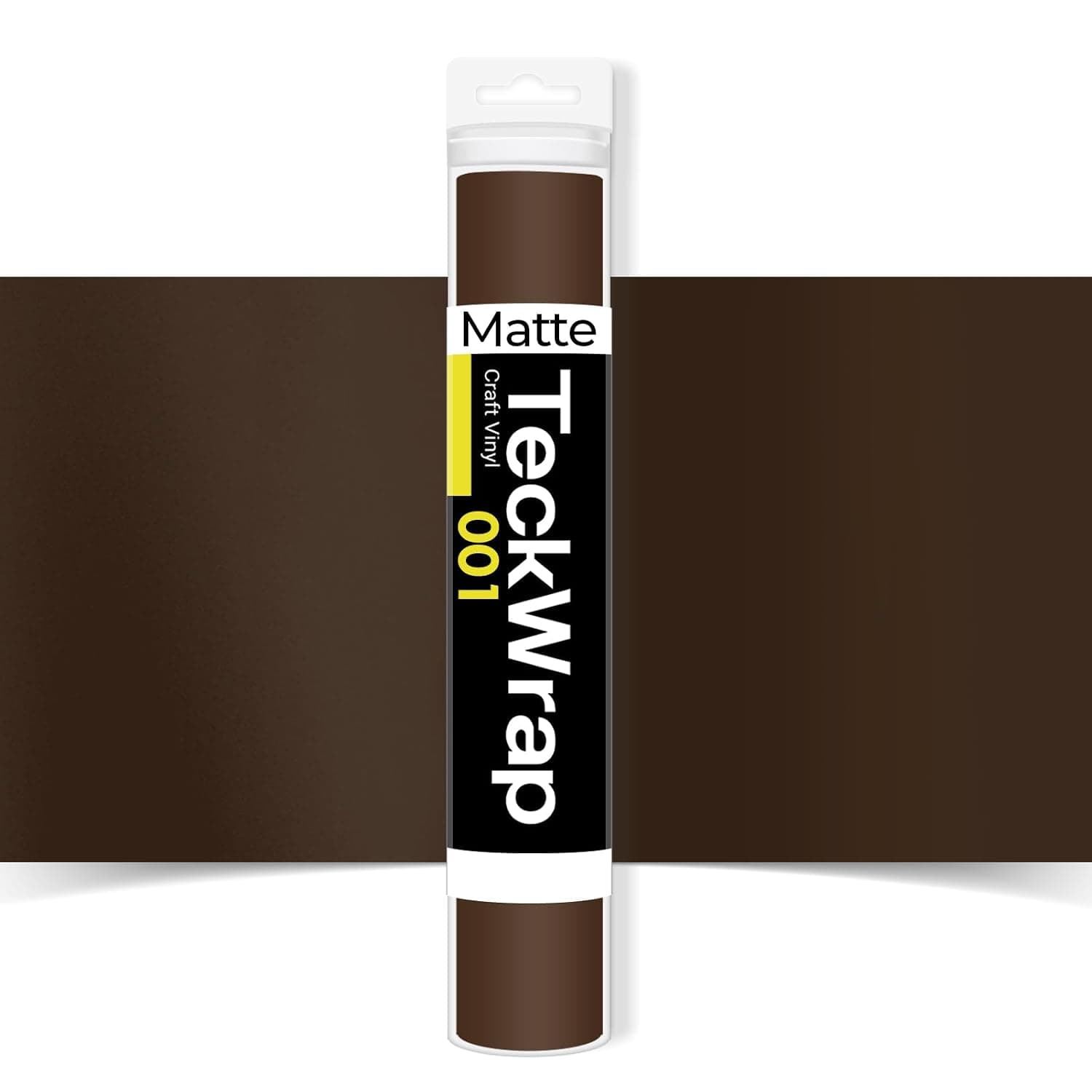 TECKWRAP 001 Vinyl Matte Permanent Adhesive Vinyl for Craft Decal Projects 12" x 10ft, Matte Coffee Brown