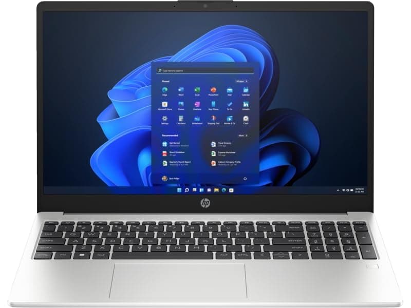 HP 255 G10 Business Laptop, 15.6" FHD IPS Display, AMD Ryzen 5 7530U, 16GB RAM, 512GB SSD, AMD Radeon Graphics, English Keyboard, DOS Turbo Silver