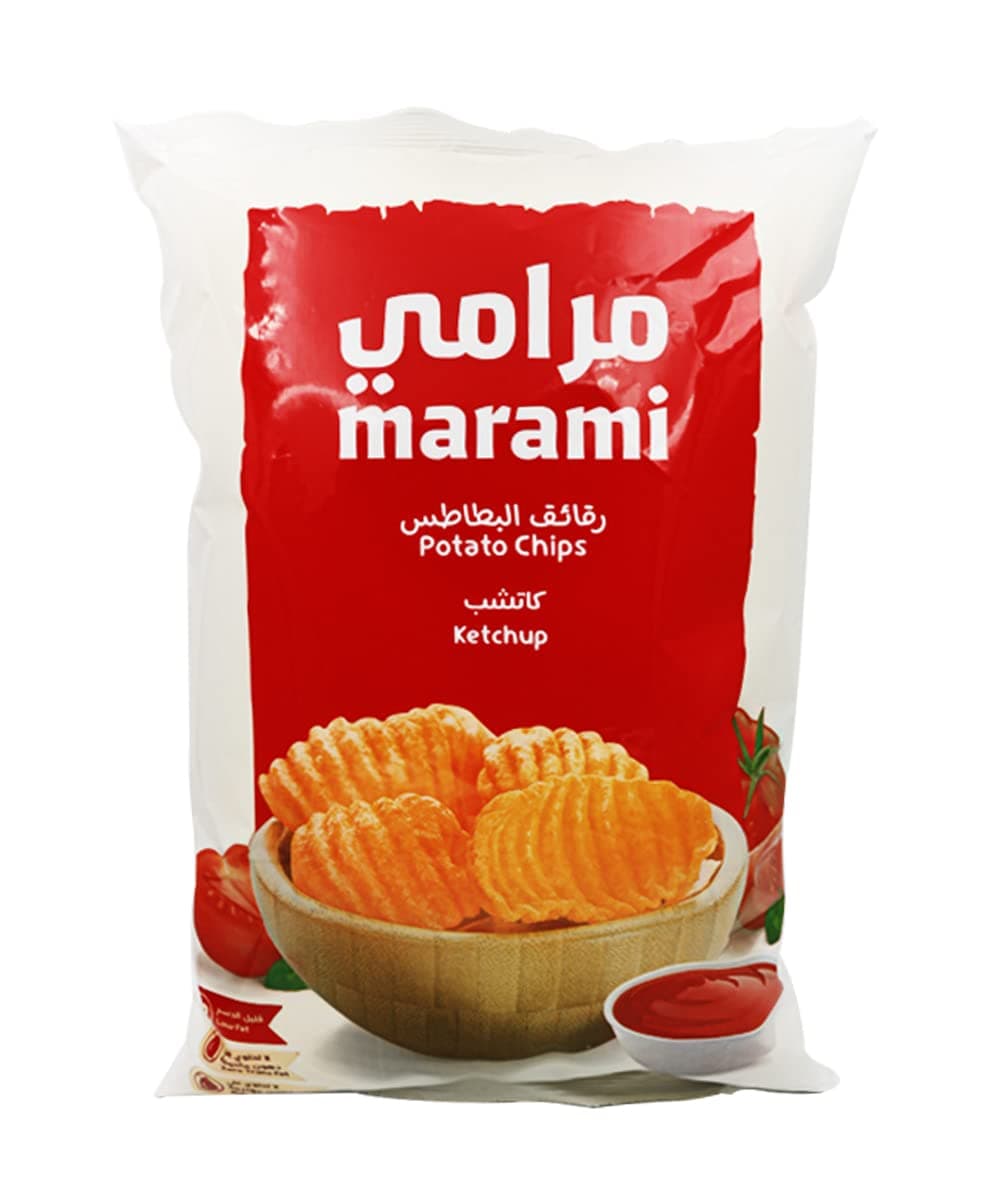 رقائق بطاطس بالكاتشب من مرامي بوزن 100 غم