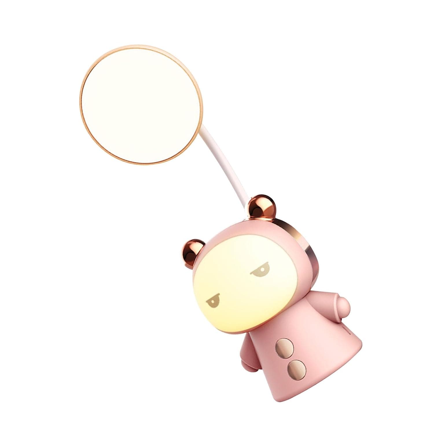 Generic Cartoon LED Desk Lamp Cute Eye Caring Night Light for Kids Desk Study Room ABS Material USB Powered 1 Unit (Pink)
