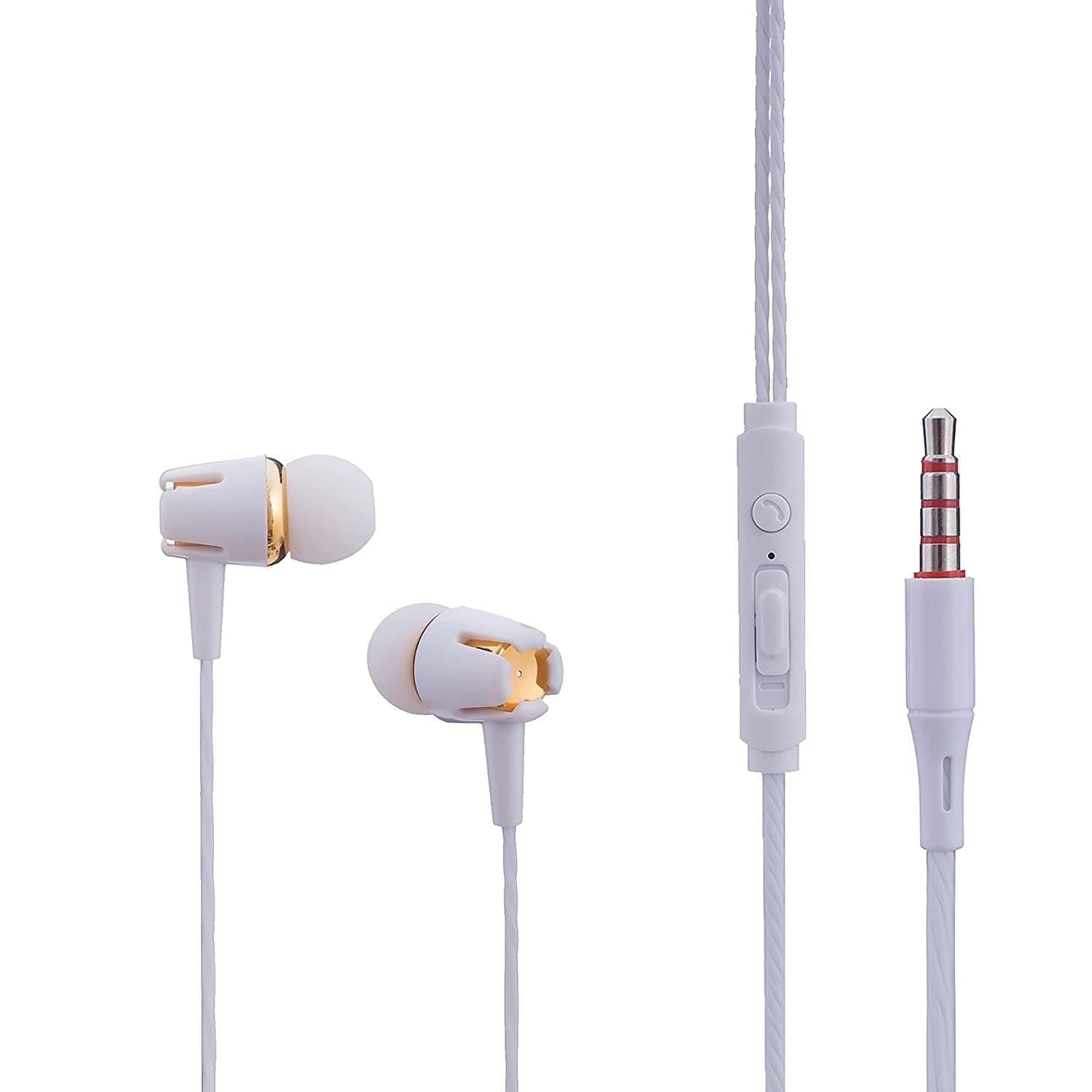 Othar Datazone Wired Headphone, Cool Design, Mobile Headphones, Noise Cancellation, Crisp Clear Sound, Ep-09 White/Gold, Small & Lightweight