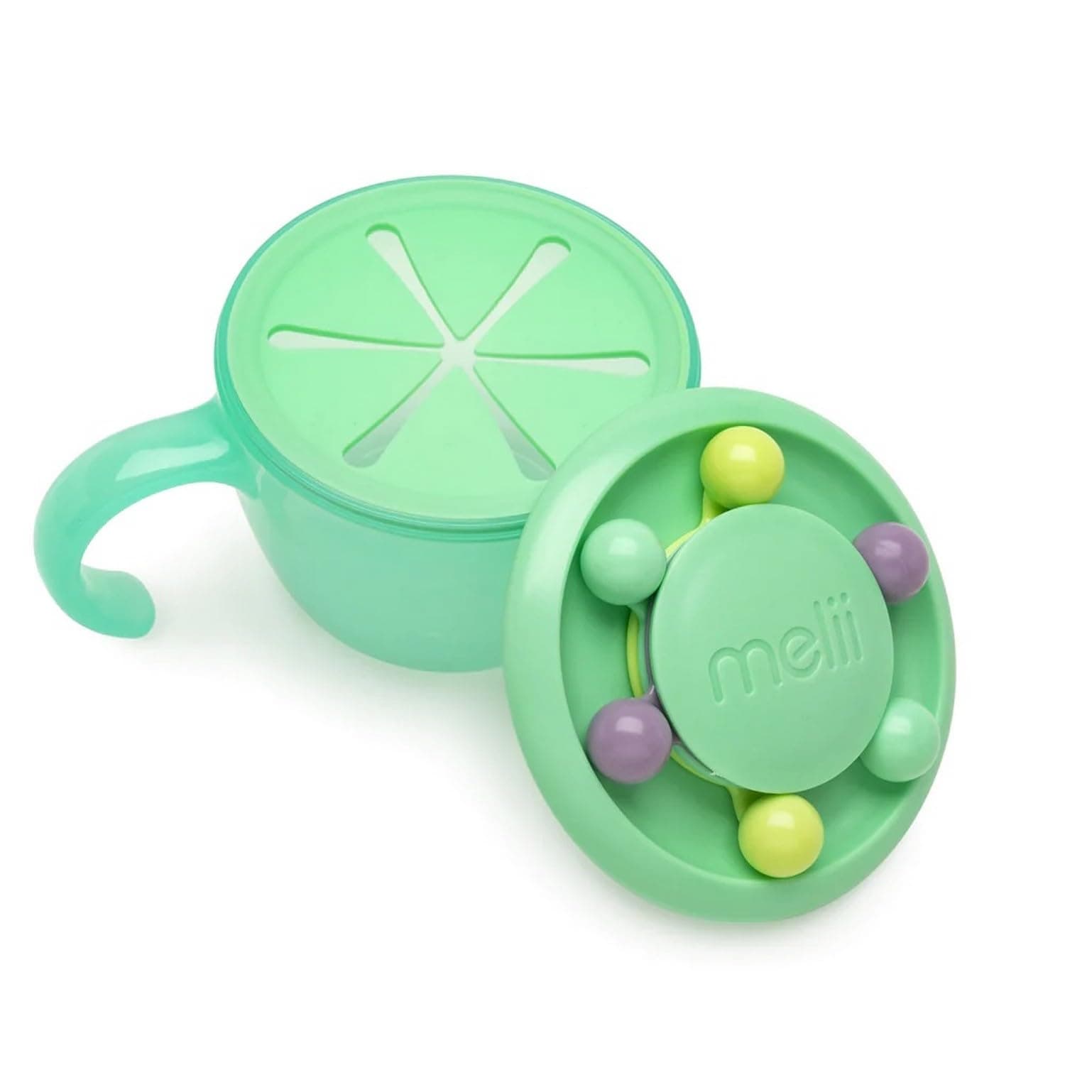 melii Abacus Snack Container - Safe, Spill-Proof, and Playful Food Storage with Educational Beads for Babies, Toddlers, and Kids - BPA-Free & Versatile Snacking Solution