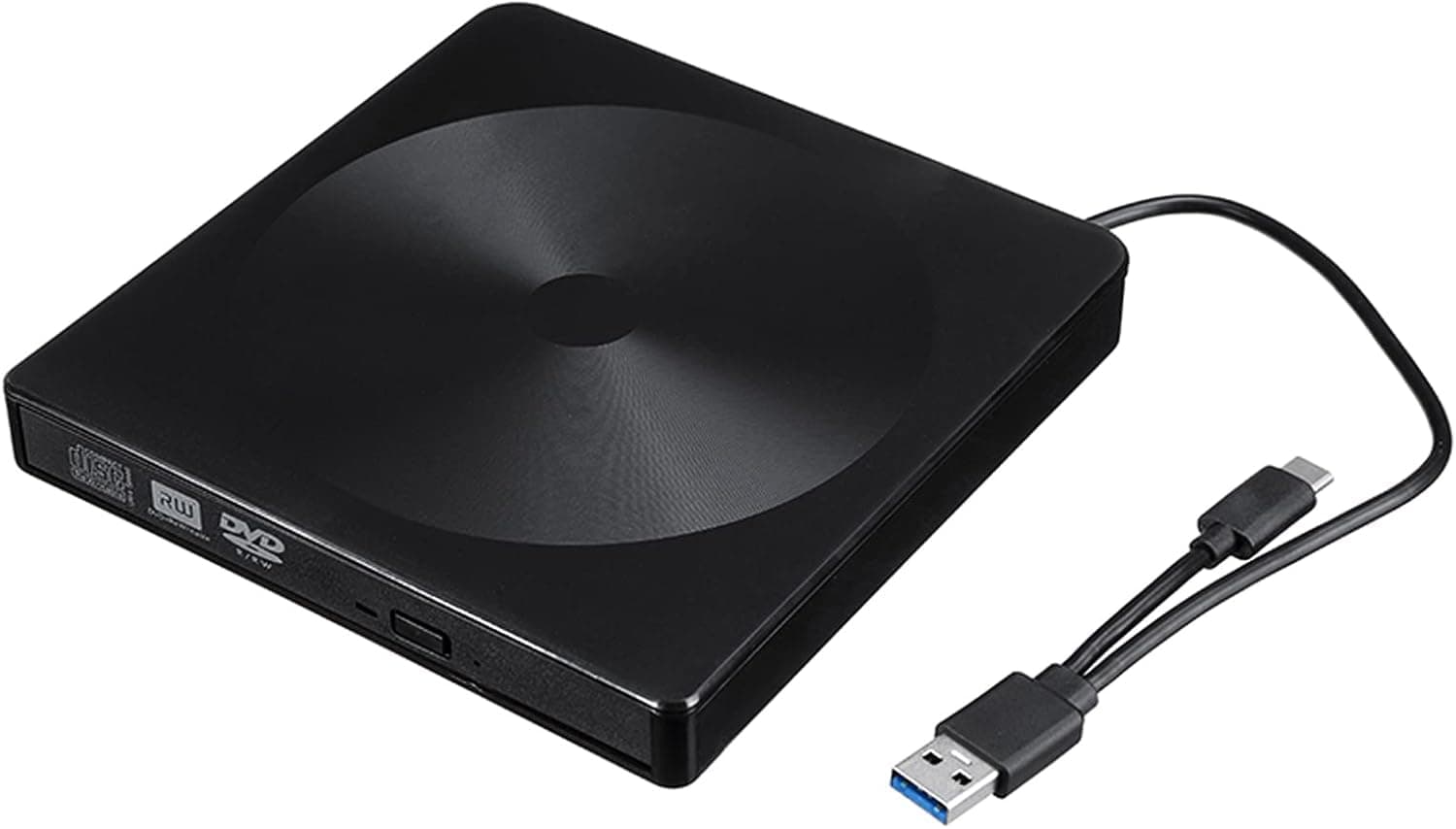 External DVD Drive, External CD/DVD Drive for Laptop, DVD Player with USB 3.0 and Type-C, CD Reader for Laptop, Desktop, Mac, Macbook, IOS, Windows 10/8/7/XP and Linux
