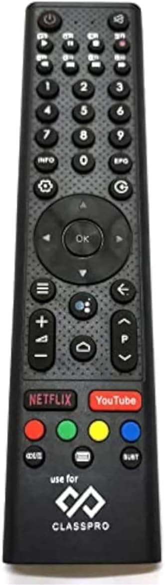 Class Pro Remote Control for Television, Black, New Model with Netflix and YouTube Buttons