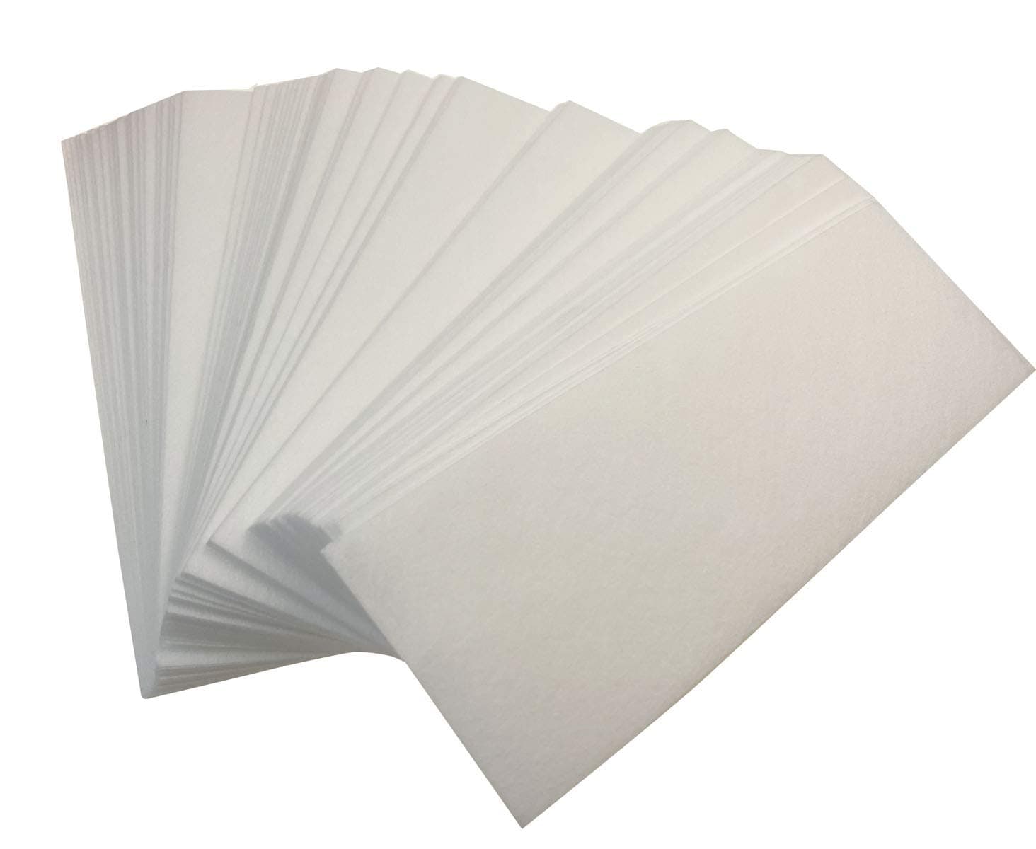 قطعتين/200 قطعة من ورق ازالة الشعر الابيض غير المنسوج لازالة الشعر بالشمع، شريط قماش بديل للنساء والساق والجسم (7.87 انش × 2.75 انش)