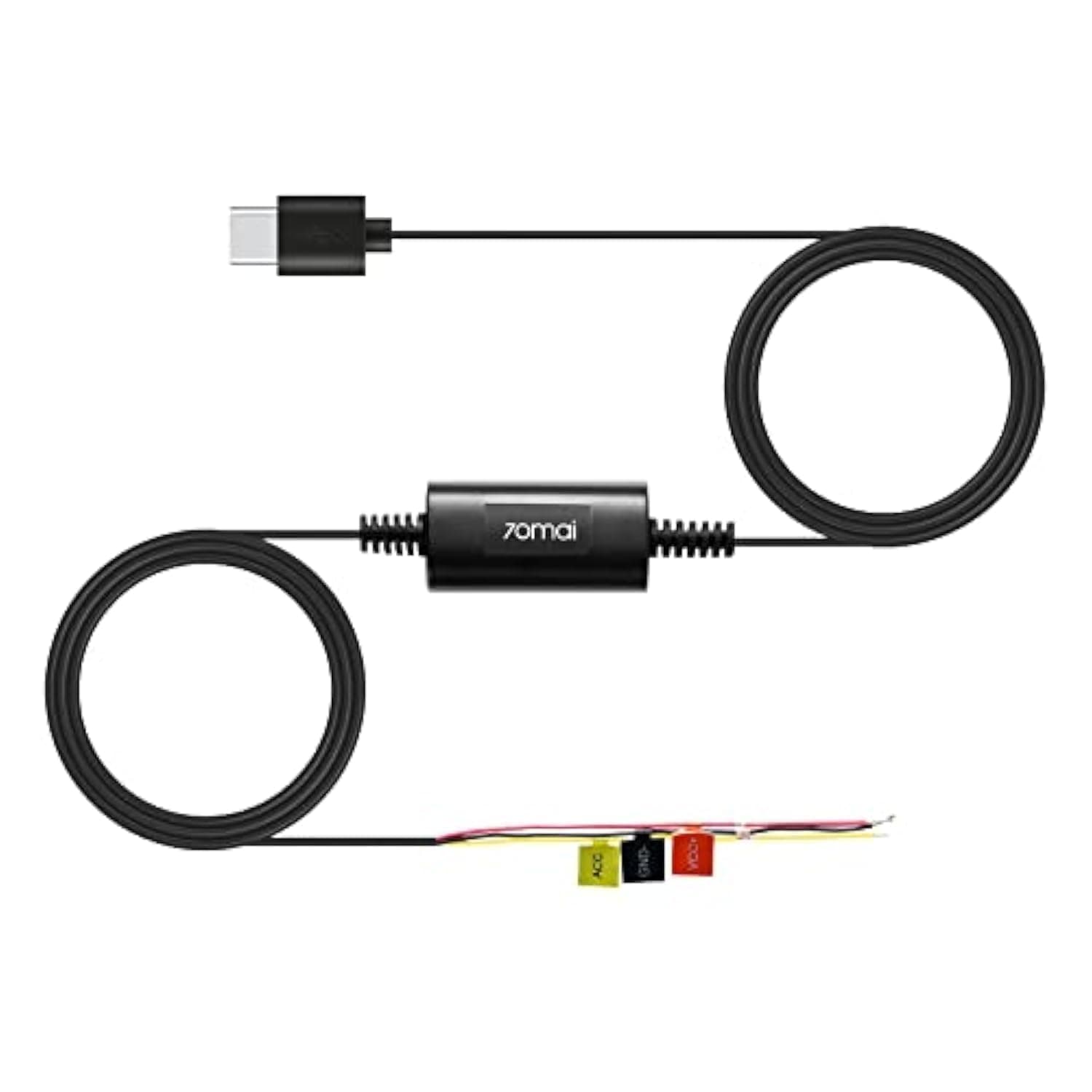70mai Hardwire Kit UP03 Type-C for Dash Cam, 24H Parking Monitoring, Low Voltage Protection, 12V-30V to 5V/2.4A, Compatible with T800E/A810S/A800SE/T800/A810 Lite/A810/4K Omni/A510