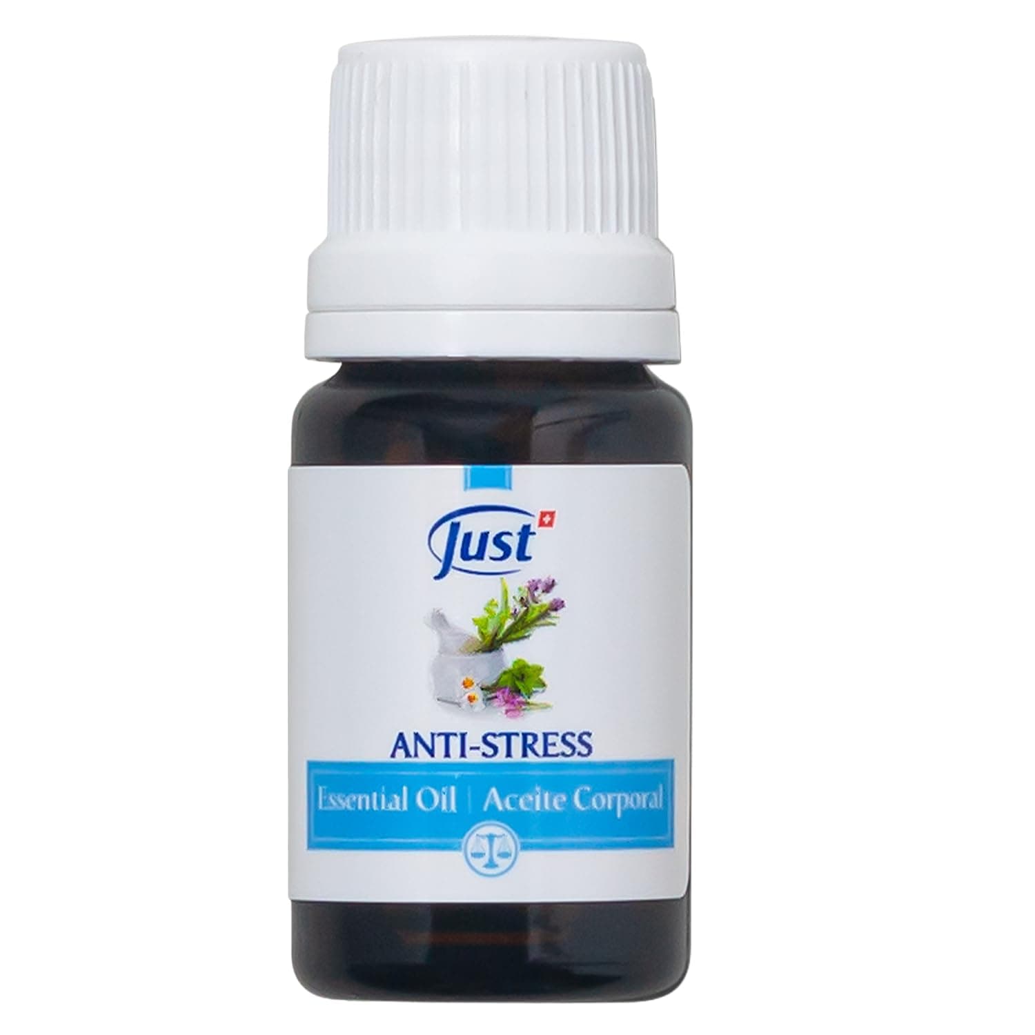 Swiss Just - Anti-Stress Activator Essential Oil Blend Basil Lavender 10 ml | Blend Of 15 Botanical Oils, Convenient Roll-On Bottle, Ideal For Aromatherapy, Diffusers And Everyday Self-Care Routine