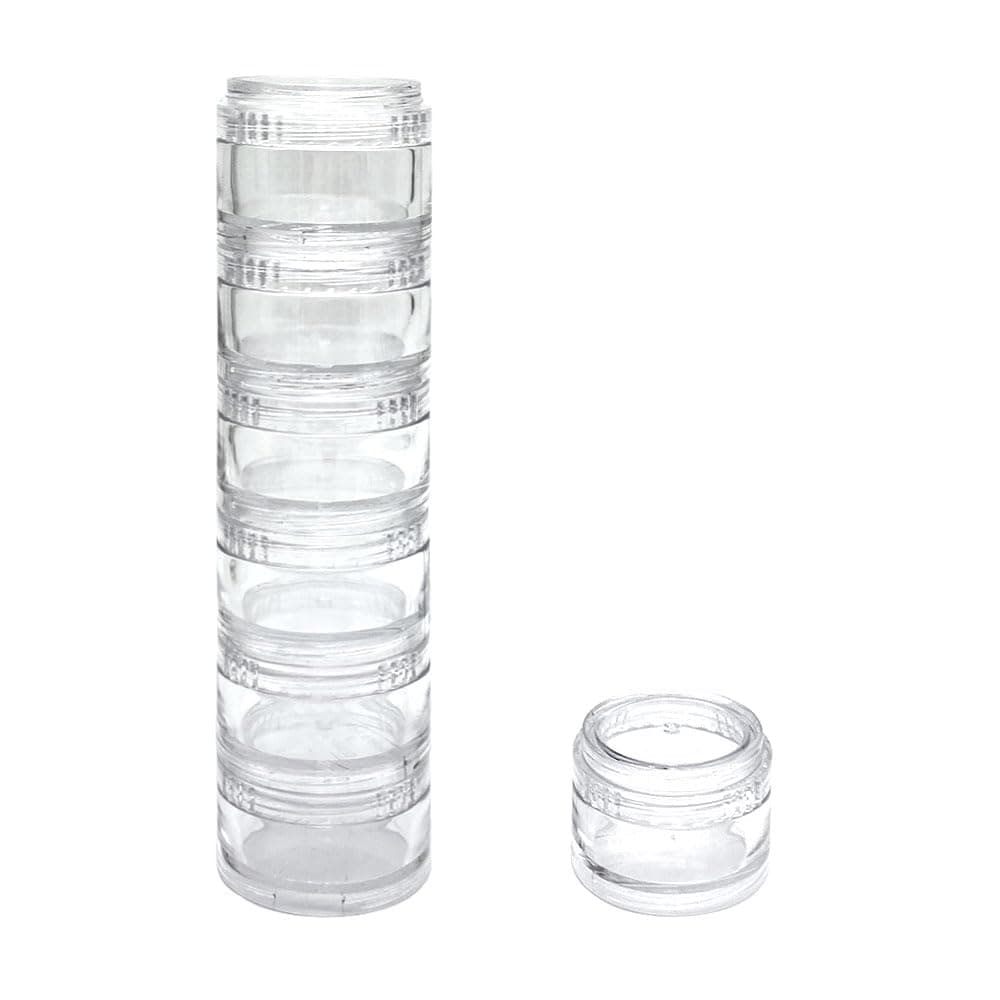 HaiSea Weekly Travel Pill Planner-Monthly Pill Organizer, Daily Month Pill Box-Separate AM/PM Compartments Colors Vary | Seven Weekly Stackable Pill Containers Store Vitamins, Capsules, or Supplements. Compact Round Design Packs Neatly for Travel