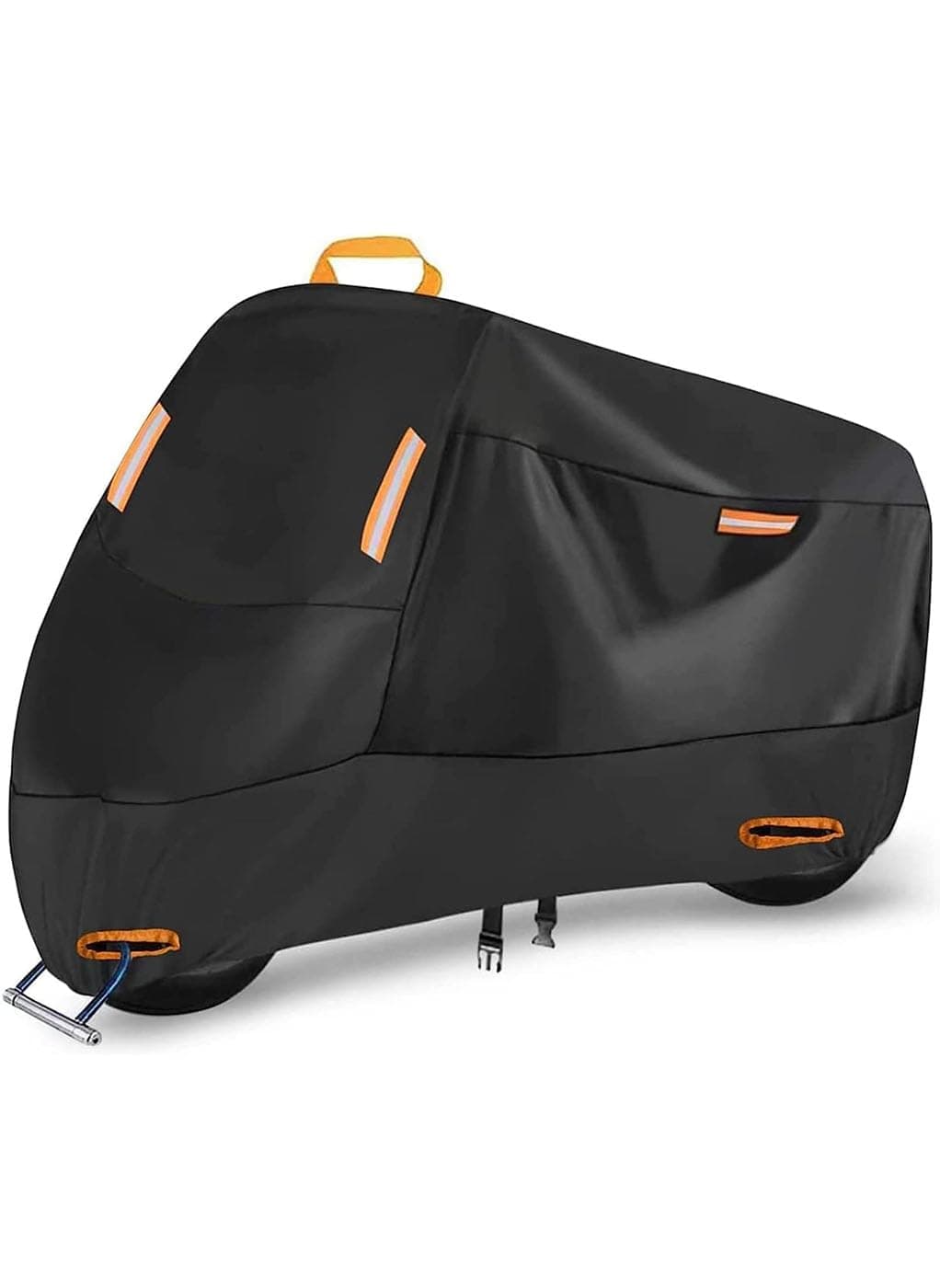 210D Motorcycle Dust Cover, All Season Durable Waterproof Outdoor Scooter Cover with 4 Reflective Tape Lock-Holes,Sand UV Protection Oxford Bike Motorbike Cover(XXL: 96" x41" x50")
