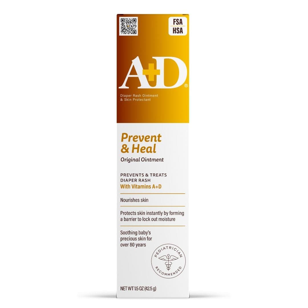 A+D Original Diaper Rash Ointment, Baby Skin Protectant With Lanolin and Petrolatum, Seals Out.