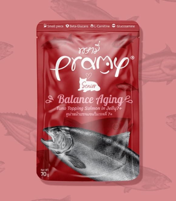 Balance Aging Cat Wet Food with Tuna and Salmon in Jelly for Seniors 7+ - 12 Pouches*70g