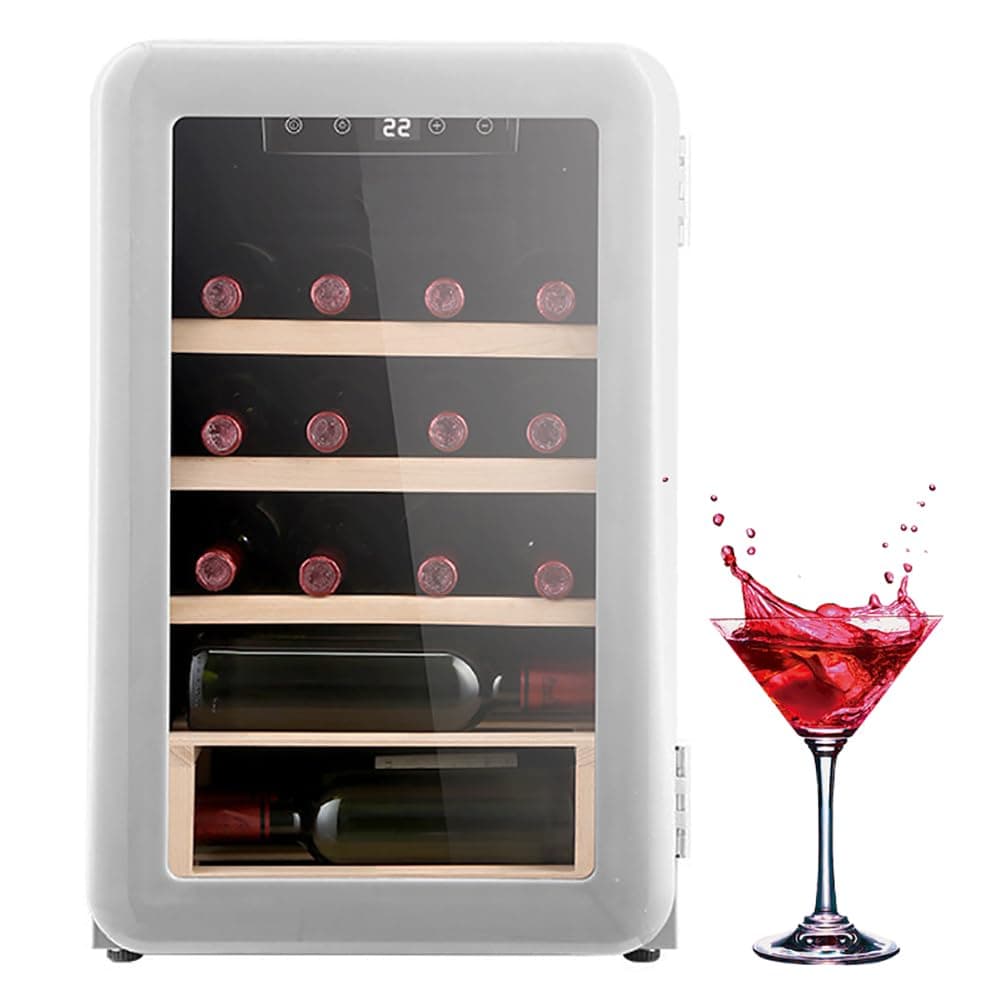 20 Bottle Electric Wine Chiller/Cooler, Countertop Wine Bottle Cooler with Smart Thermostat Control, Vintage Wine Cabinet Refrigerator Freezer, for Wine Beer Milk Drink A