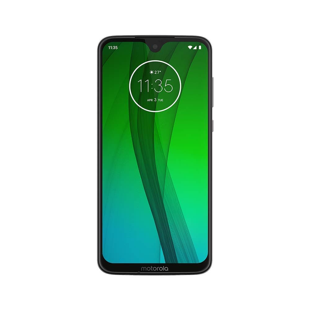 Motorola Moto G7 (64GB, 4GB RAM) Dual SIM 6.2" 4G LTE (GSM Only) Factory Unlocked Smartphone International Model XT1962-4 No Warranty (Clear White)