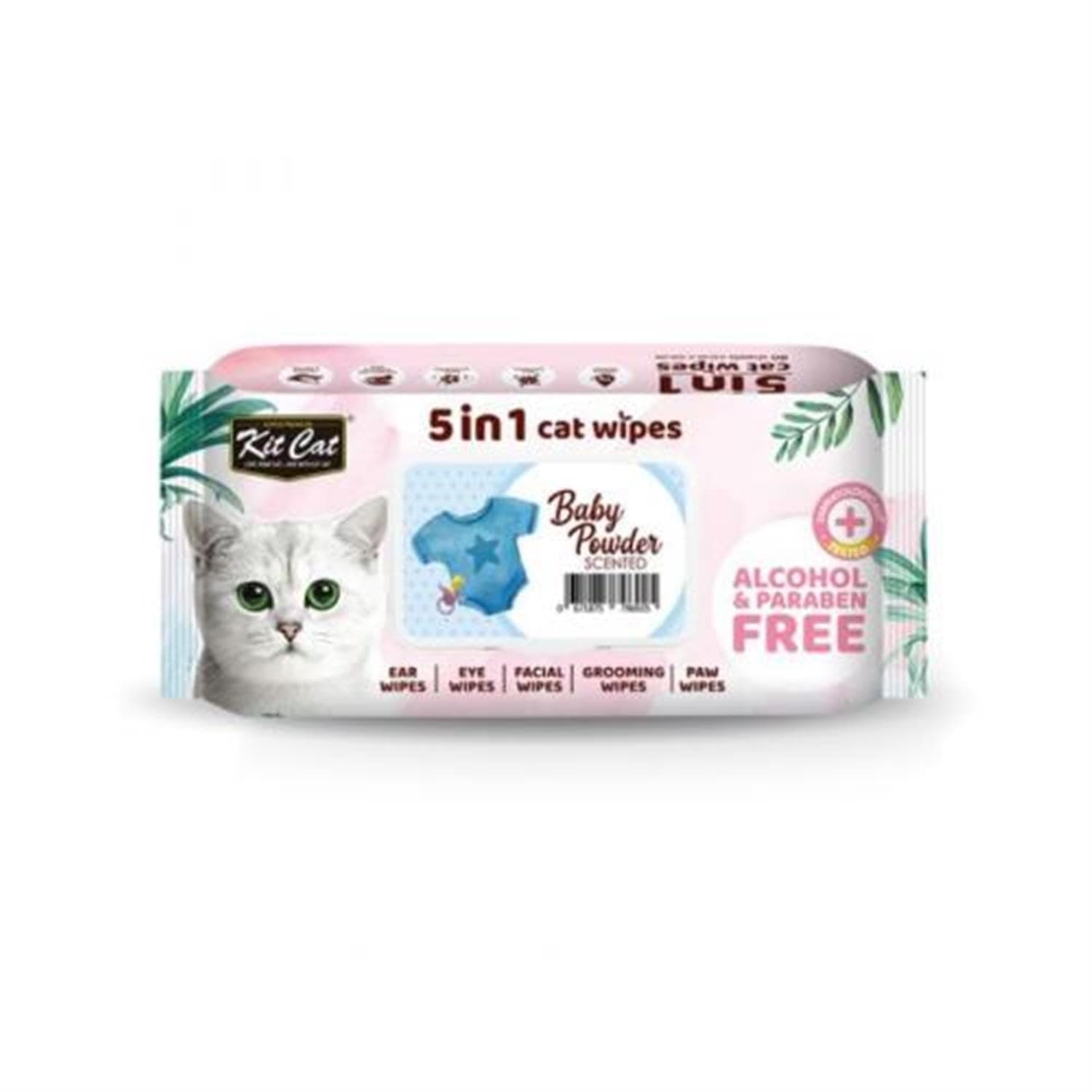Kit Cat Wet Wipes 5 in 1 Baby Powder Scented 80 pcs