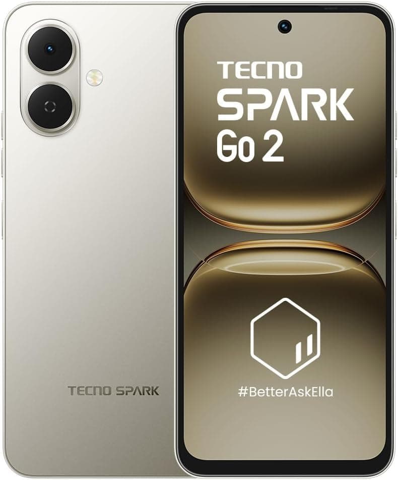 TECNO Spark Go 2, 6.67" 120Hz Display, 13MP Camera, 5000mAh Battery, 4GB+256GB, IP64 Water Resistant, 4G Dual SIM, Titanium Grey